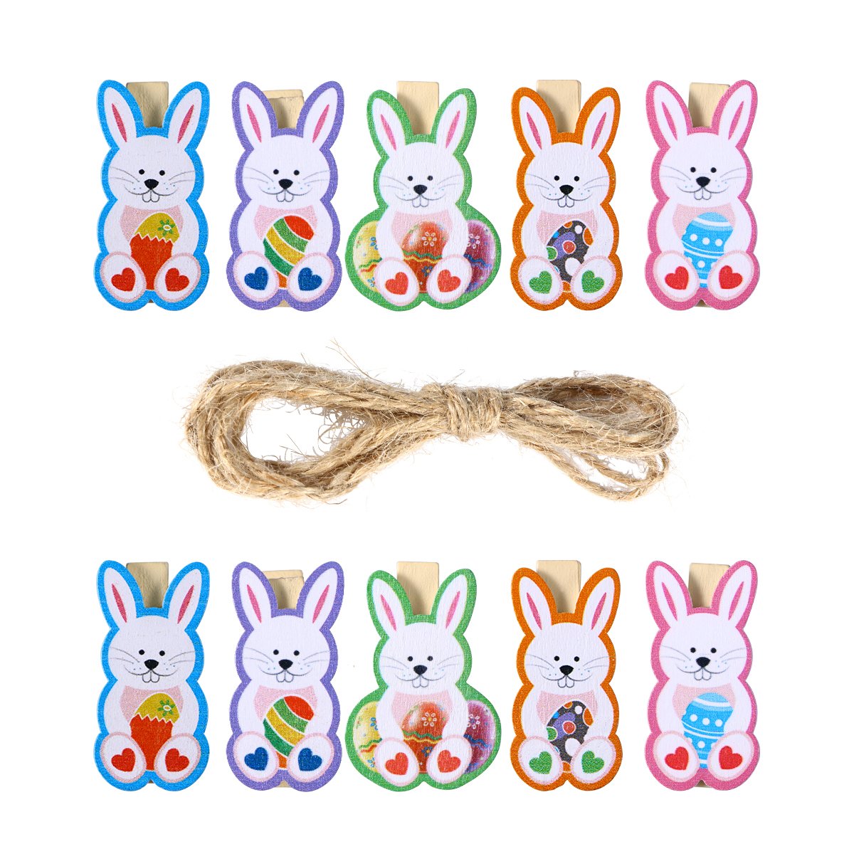 KESYOO 10pcs Easter Photo Clips - Cute Cartoon Wooden Pegs for Photos, Rabbit-Shaped Picture Hangers - Perfect for Easter Decor, Scrapbooking & DIY Crafts