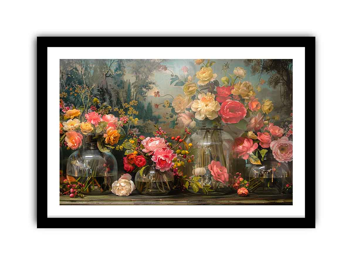 Elegant Floral Framed Wall Art Print - Perfect for Home Decor, Living Room, Bedroom & Office