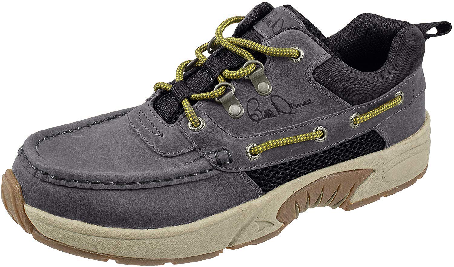 RUGGED SHARK Bill Dance Pro Boat Shoes for Men - Premium Leather Non-Slip Fishing & Outdoor Shoes - Comfortable Waterproof Deck Shoes for Boating, Hiking & Casual Wear (Sizes 8-13)