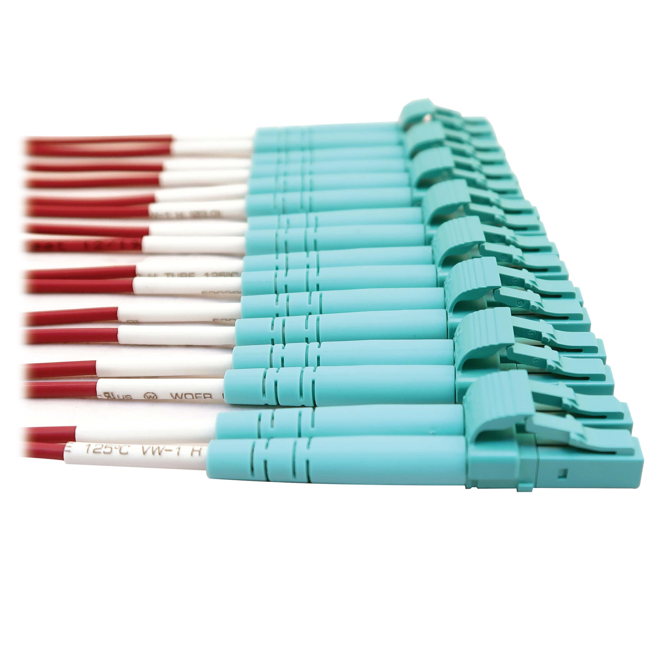 Tripp Lite 400GB OM4 Multimode Fiber Optic Cable (50/125) - 16F MTP/MPO-APC to 8X LC Duplex, Plenum Rated, 5m Magenta (N846D-05M-16EMG) - High-Speed Data Center & Server Room Connectivity Solution