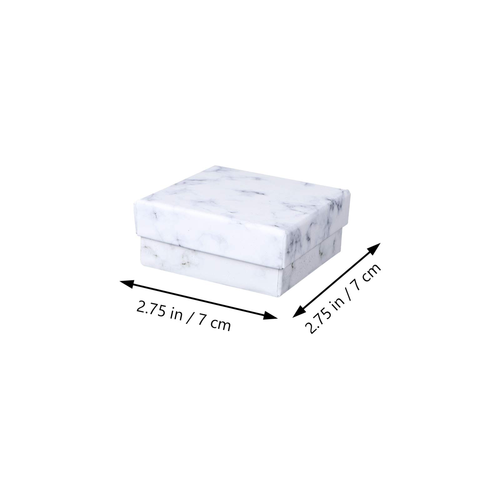 Cabilock Marble Jewelry Organizer Box - Square Cardboard Jewelry Storage Case for Women & Girls - Perfect for Rings, Necklaces, Earrings & Bracelets - Ideal for Travel, Gifts & Bedroom Vanity Organization