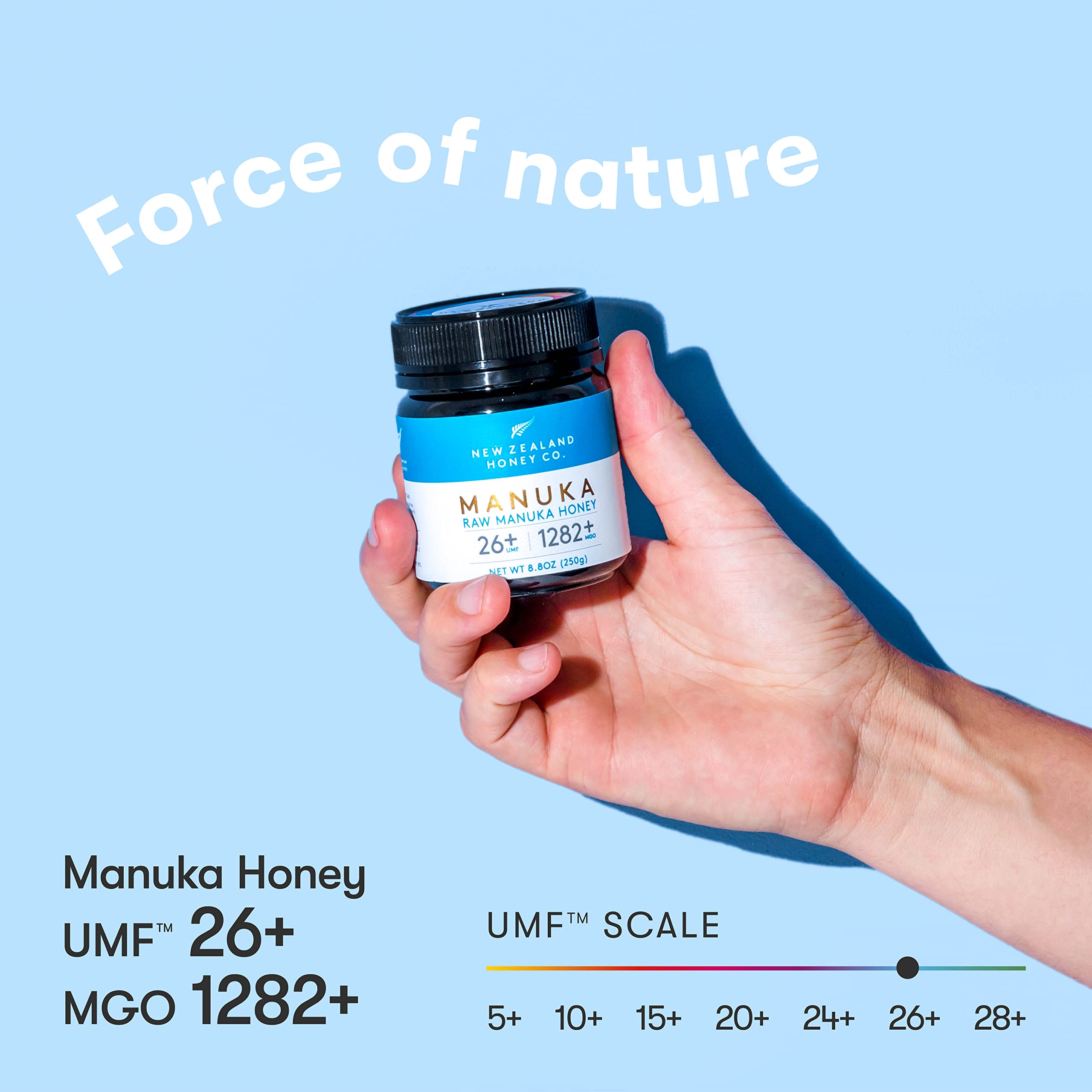 UMF 26+ Manuka Honey 8.8oz - Authentic New Zealand, MGO 1282+ | Perfect for Tea & Wellness