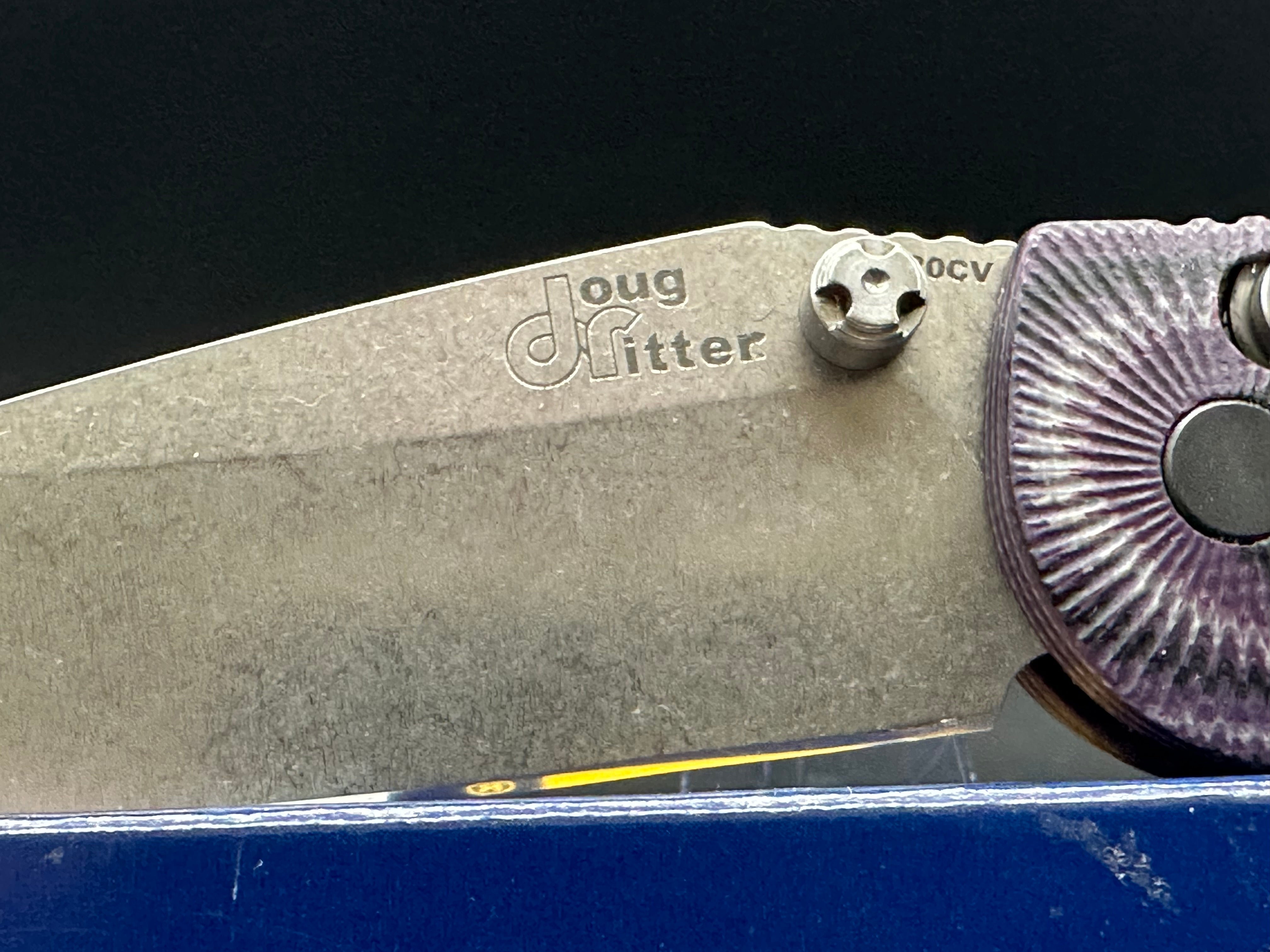 Doug Ritter Mini RSK MK1 G2 Folding Pocket Knife - Knifeworks Exclusive with Mascus Purple G10 Handle | EDC, Outdoor, Camping, Survival Gear