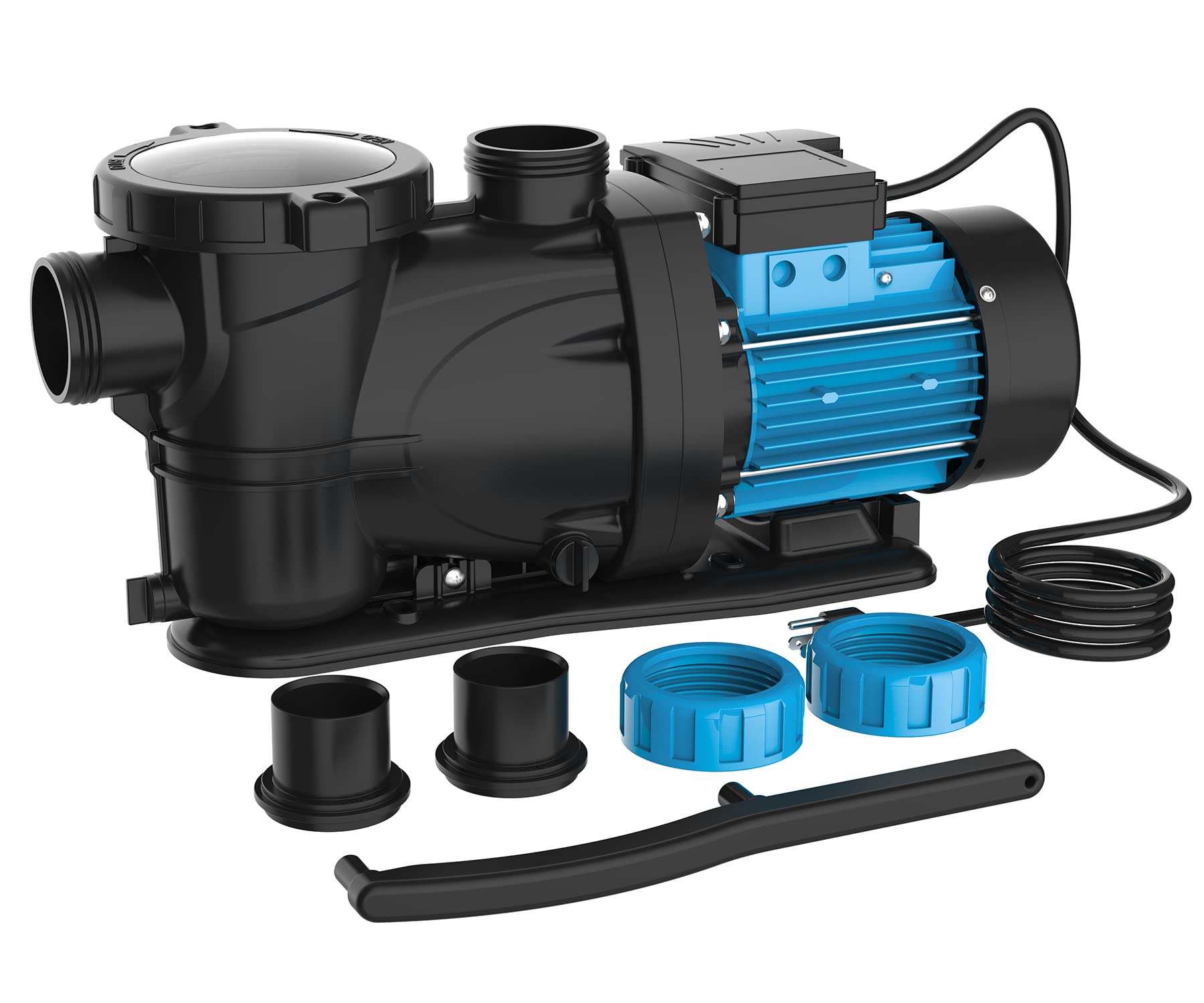 1.5 HP Inground & Above Ground Pool Pump - 5790GPH High Flow Swimming Pool Pump with Self Priming & Strainer Basket - 115V Single Speed, Energy Efficient & Quiet Operation - Perfect for Residential Backyard Pools, Spas & Water Features