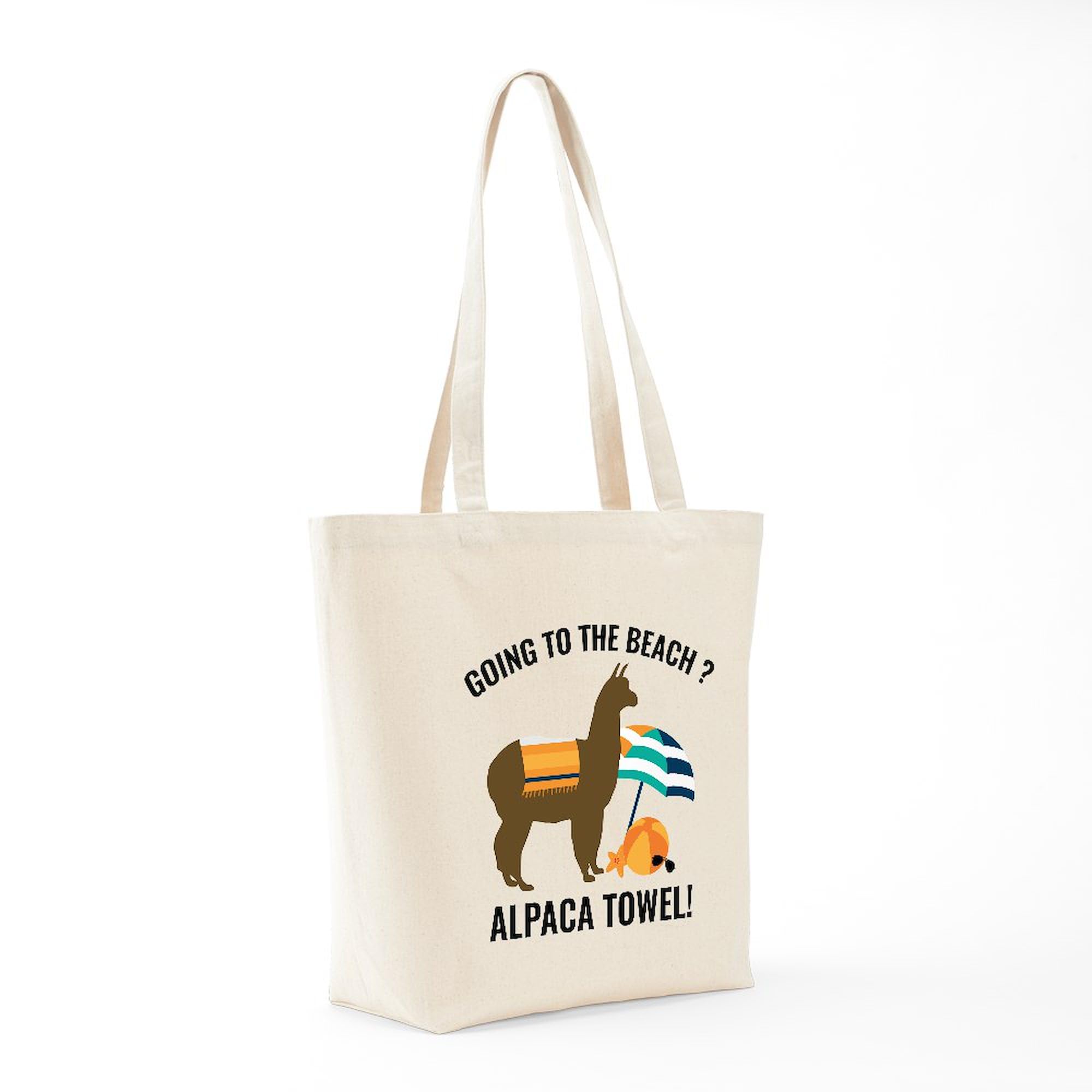**Alpaca Towel Tote Bag - Natural Canvas Reusable Shopping Bag for Beach, Gym & Groceries | Eco-Friendly & Durable**