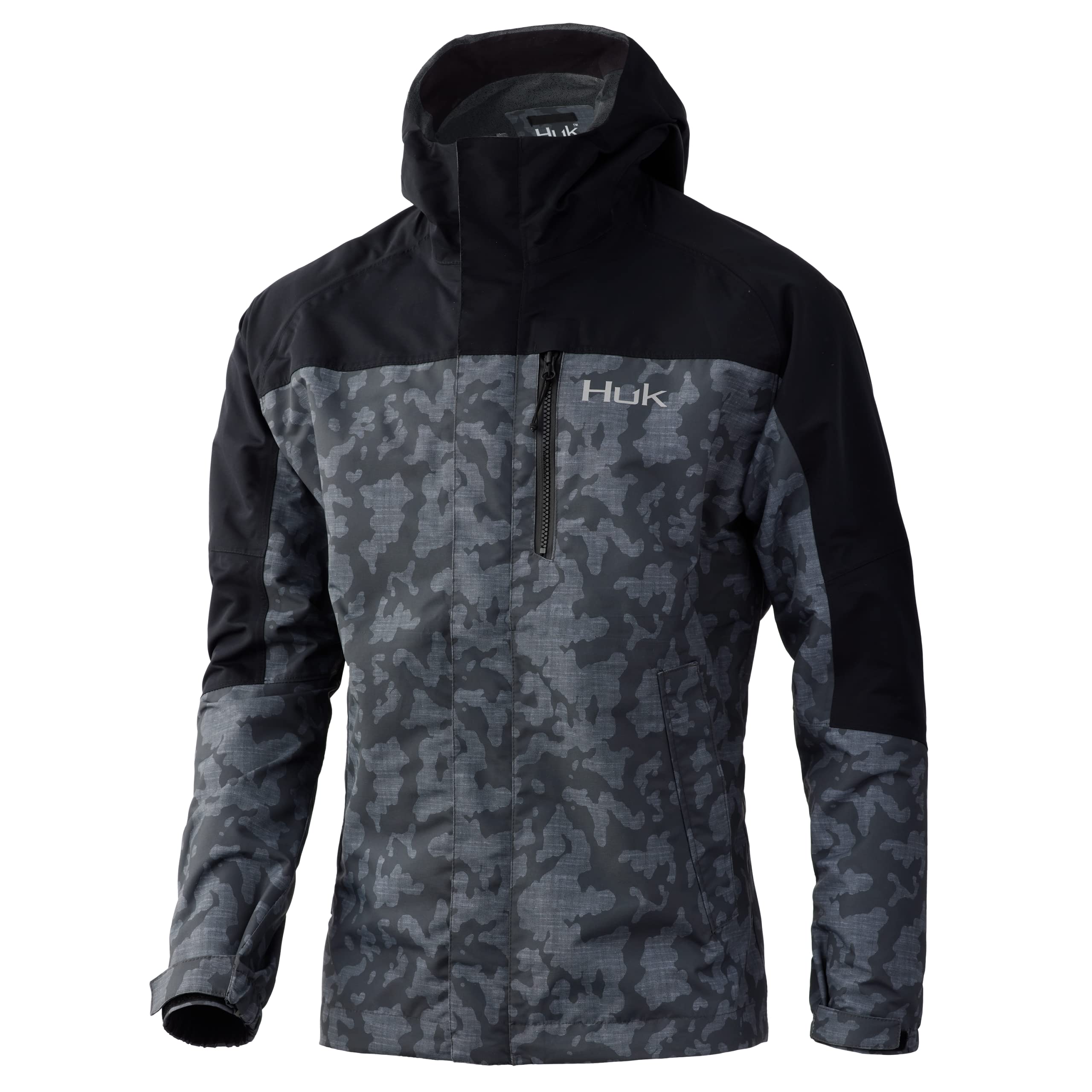 HUK Men's Grand Banks Waterproof Heavy Duty Rain Jacket - Durable Fishing & Outdoor Gear for Harsh Weather Conditions
