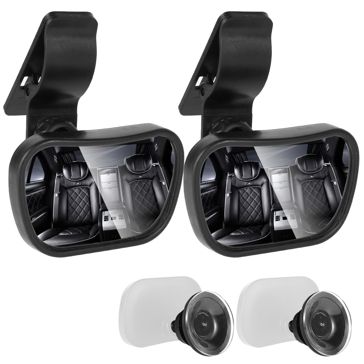 2Pcs Rear Facing Car Seat Mirrors - Universal Adjustable Baby Rear View Mirror with Wide Angle & Suction Cup for Car SUV - Perfect for Safe Baby Monitoring While Driving