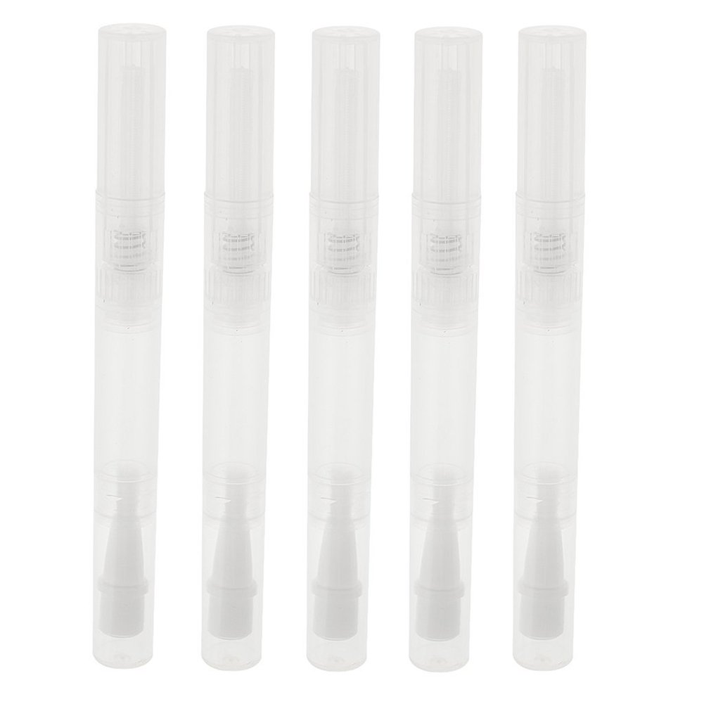 5Pcs Empty Transparent Twist Pen - Refillable Cosmetic Container for Lip Gloss, Eyelash Serum, Teeth Whitening Liquid | Travel-Friendly Makeup Brush Tube with Secure Twist Cap | Perfect for DIY Beauty, Salon Use & On-the-Go Touch Ups
