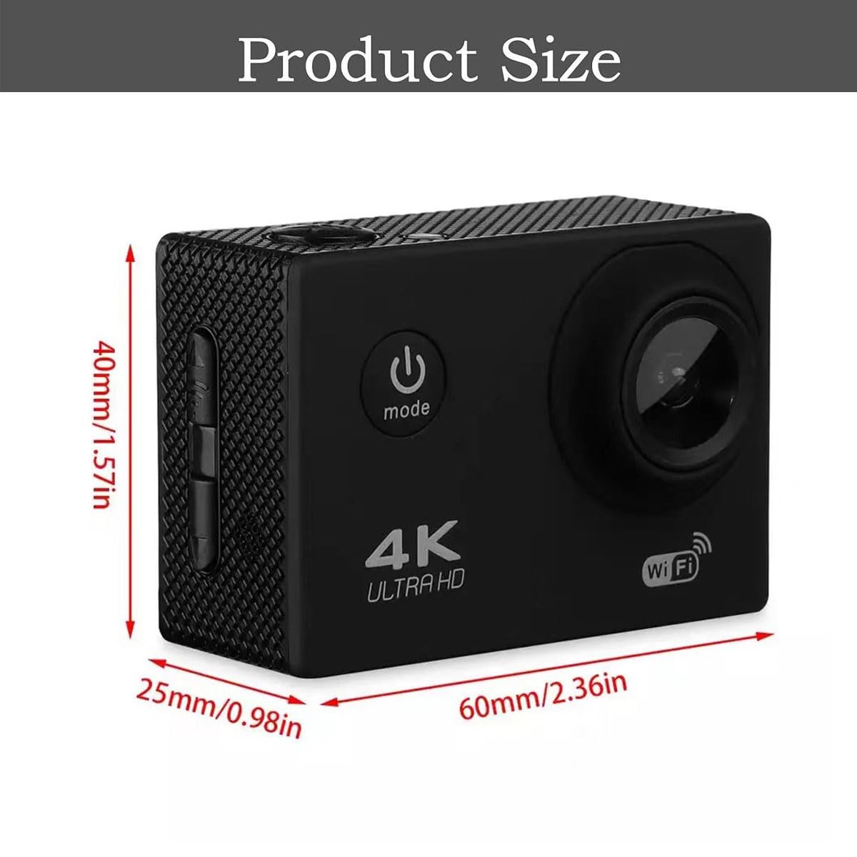 4K Waterproof Action Camera with WiFi & Remote Control - HD Underwater Sports Camera Kit for Diving, Surfing, Skiing & Adventure Recording
