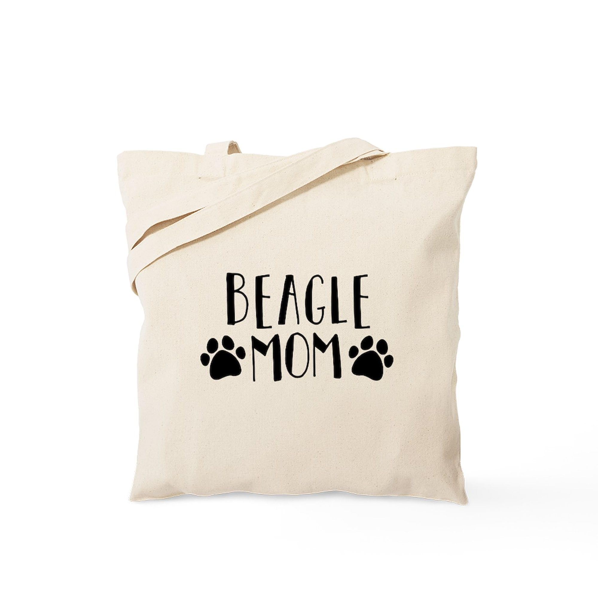 Beagle Mom Tote Bag - Natural Canvas Reusable Shopping Bag for Women | Eco-Friendly Grocery Tote for Dog Lovers, Pet Owners & Beach Trips