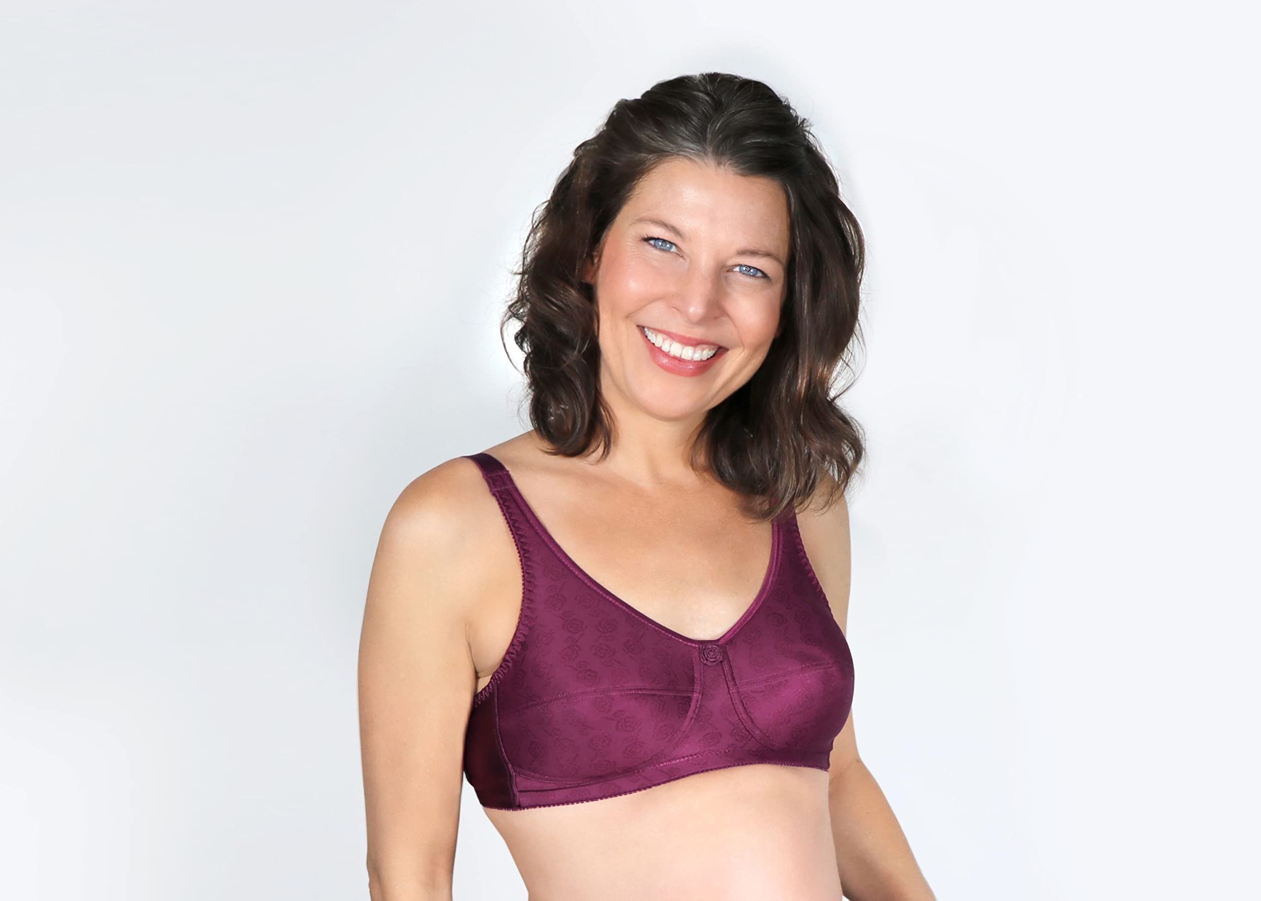 Rose Contour Mastectomy Bra 42C - Post-Surgery Support Bra for Women, Comfortable & Breathable - Perfect for Daily Wear, Recovery & Active Lifestyle (Maroon)