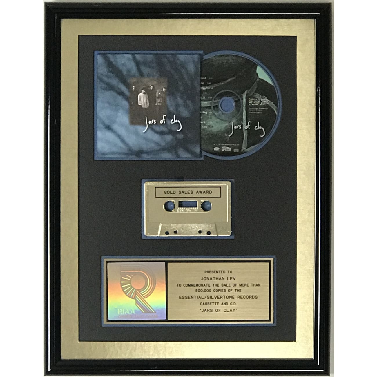 Jars Of Clay Debut RIAA Gold Album Award - Certified Music Collectible for Fans & Memorabilia Enthusiasts - Perfect for Display in Home, Office, or Music Studio
