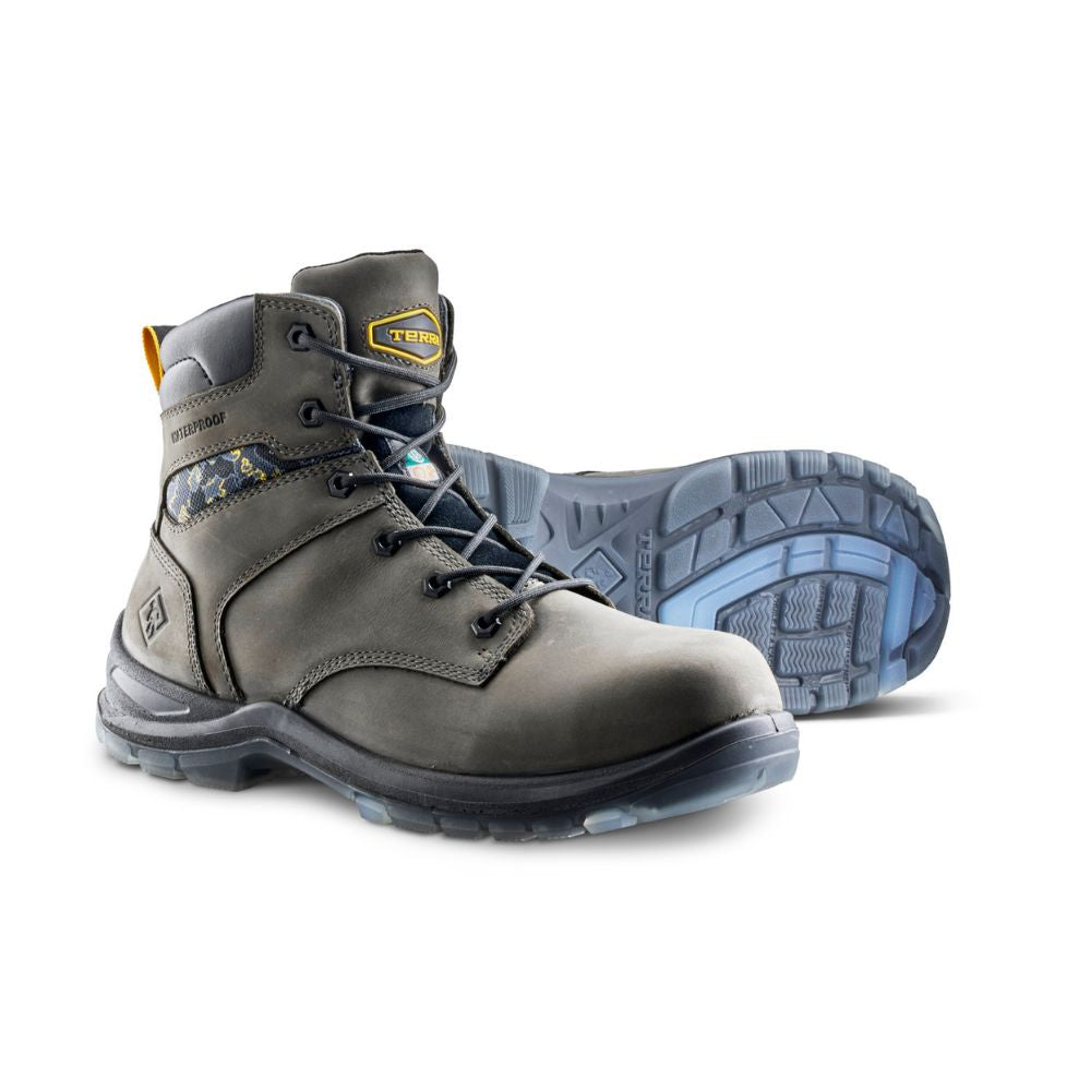 Terra Byrne Unisex 6 Inch Waterproof Composite Toe Work Boots TR0A839BGYX - Grey | Slip Resistant Safety Shoes for Construction, Warehouse & Outdoor Work