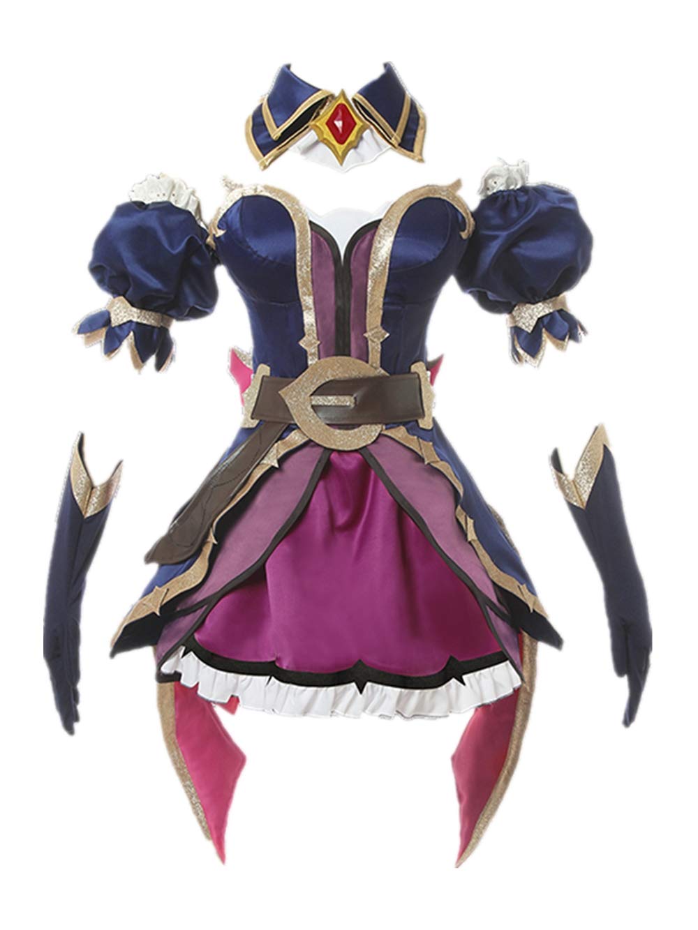 Anime Witch Cosplay Costume - Miss Doom Witch Dress Suit Full Set for Halloween, Cosplay Events & Themed Parties | Gothic Lolita Style Outfit with Cape & Accessories