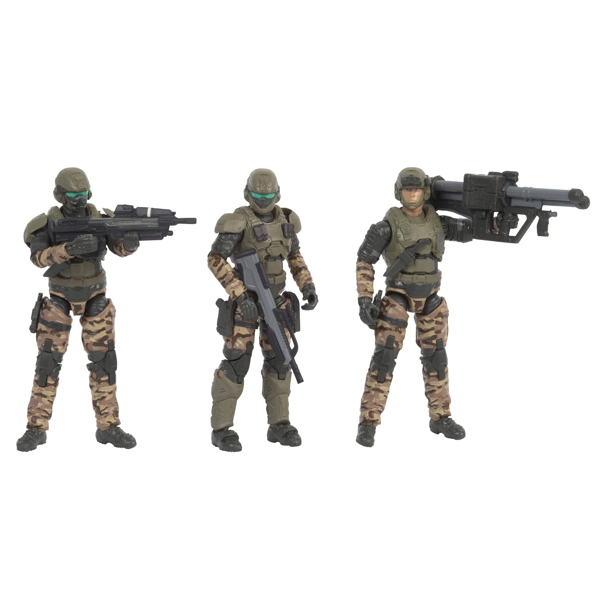 HALO 4-Inch 3-Figure Pack Assortment - UNSC Marines with Weapons for Collectors - Build Your Halo Universe - Amazon Exclusive Action Figures - Perfect for Display, Gaming Enthusiasts and Gift Giving