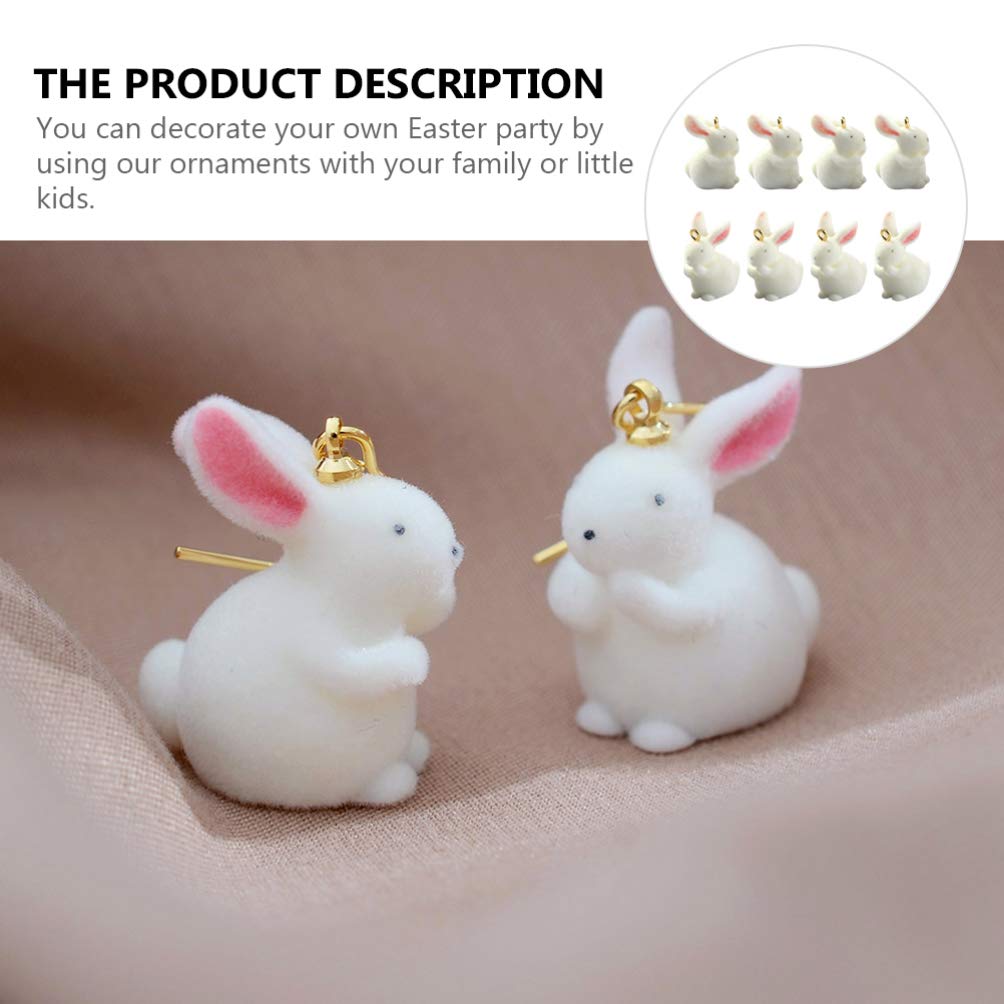TOYANDONA 8pcs Easter Bunny Rabbit Charms - DIY Jewelry Making Supplies for Necklace Bracelet Earrings - Cute Animal Pendants for Easter Crafts & Kids Gifts - Perfect for Easter Decorations, Party Favors, and Spring DIY Projects