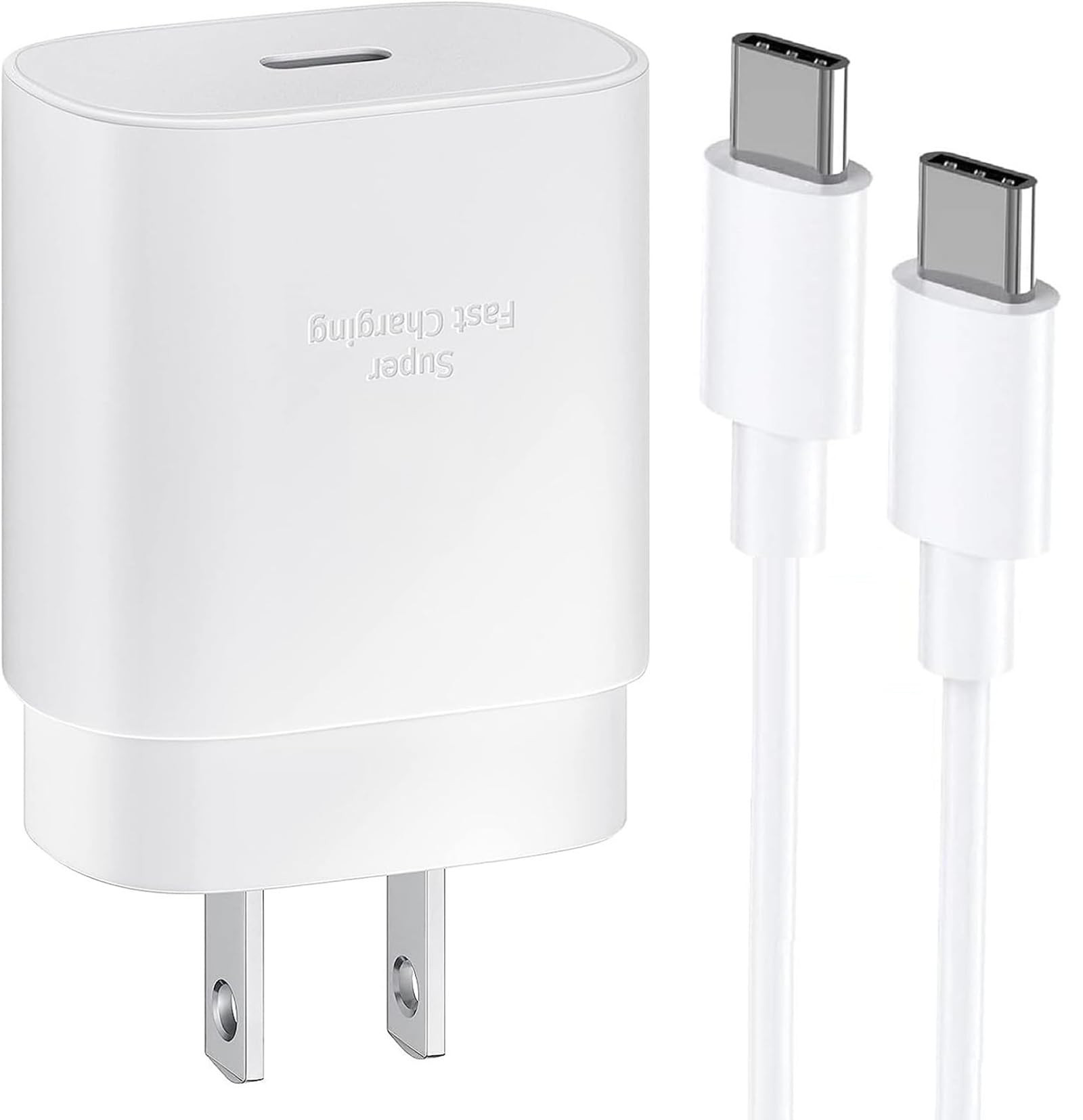 25W USB C Fast Charger for Samsung Galaxy S20 S21 S22 S23 S24 S25 Plus/Ultra/FE, Z Fold, Z Flip, A15 A16 A55 C55 & Galaxy Tab - 6FT Type C Charging Cord - Quick Charge Wall Adapter for Home, Office & Travel