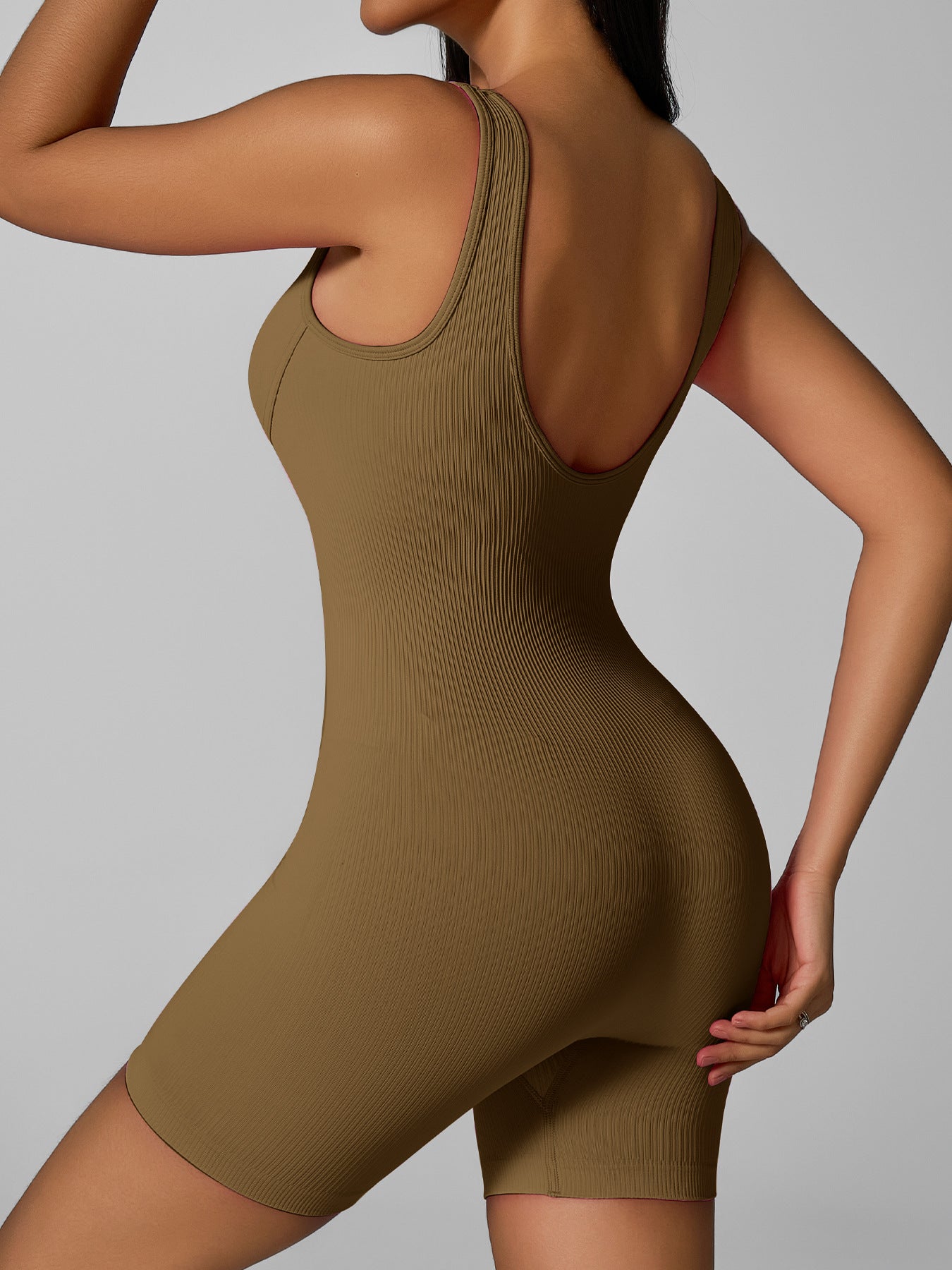 ZASUWA Women's Ribbed Tummy Control Romper Jumpsuit - Slimming Bodysuit for Shapewear & Casual Outfits | Perfect for Work, Date Night & Everyday Wear