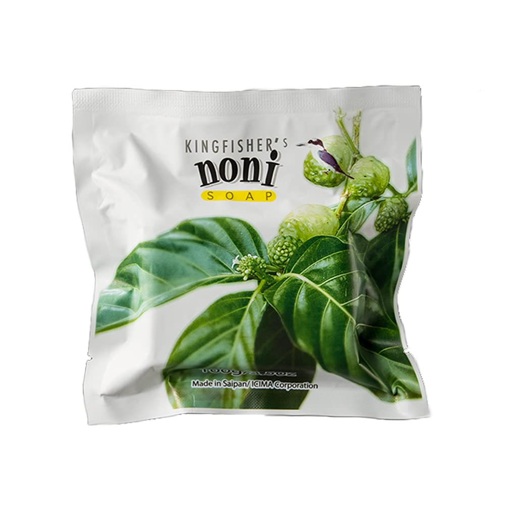 Kingfisher's Noni Soap - 100% Natural Handmade Soap with Noni Oil & Extract for Gentle Cleansing & Hydration | Suitable for Combination & All Skin Types | 100g Bar | Perfect for Daily Skincare, Sensitive Skin Care & Natural Beauty Routine