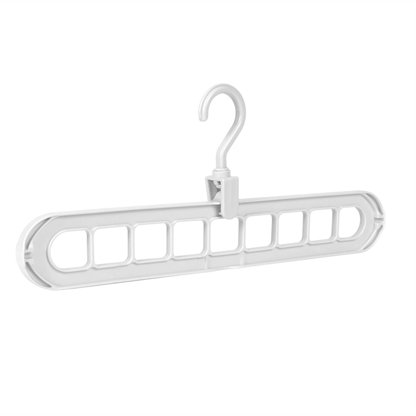 Erik Xian Space Saving Plastic Clothes Hangers - 10 Pack Multi-Port Closet Organizer for Shirts, Pants, Scarves & Ties - White Color Storage Hangers for Wardrobe & Closet Organization - Perfect for Small Spaces & Travel