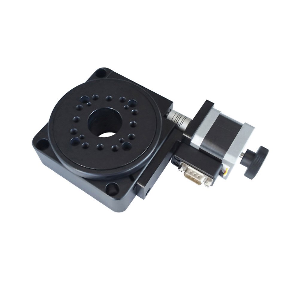 Electric Rotating Machine - 100mm Motorized Rotation Stage with Optical Platform, 90:1 Worm Gear Ratio & Precision Bearing Scale | Ideal for Laser Alignment, Optical Experiments & Industrial Automation (PX110-100)