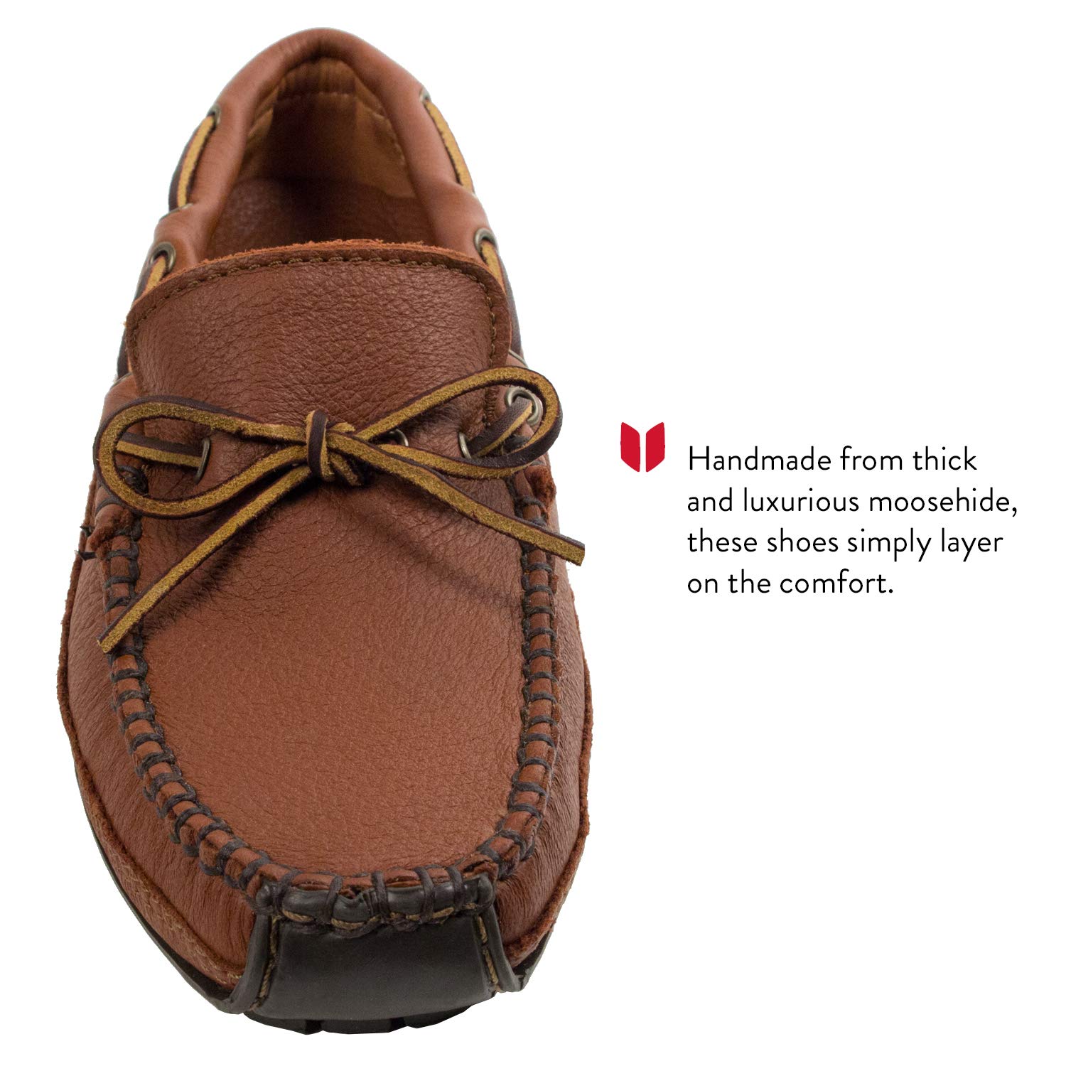 Minnetonka Men's Moosehide Weekend Moccasin - Comfortable Leather Slip-On Shoes for Casual Wear, Outdoor & Travel