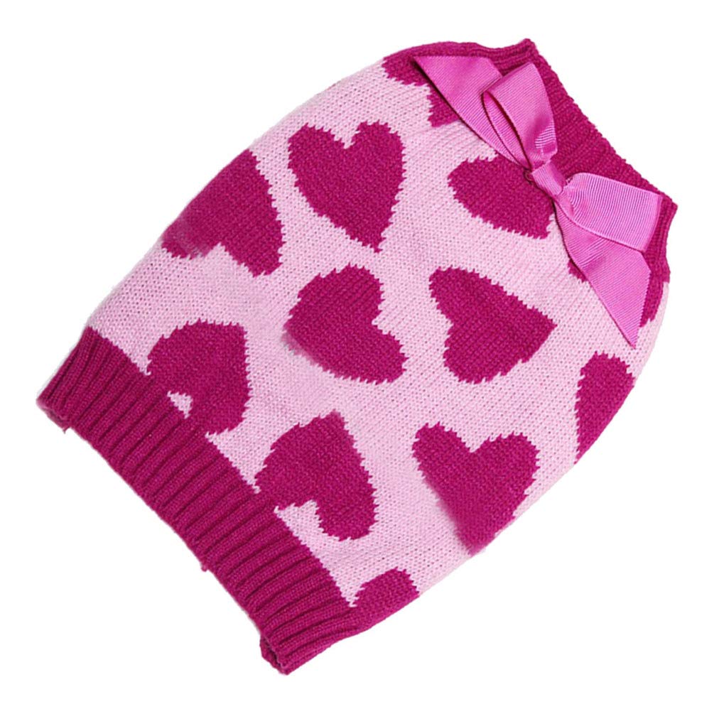 Valentine Pet Sweater with Bowties & Hearts for Dogs & Cats - Perfect for Valentine's Day Outfits