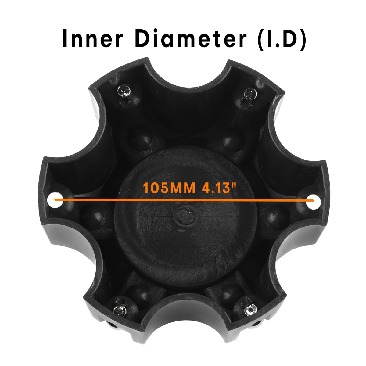 4.49 Inch Wheel Center Caps for Ballistic Black Center Cover Replacement - 4 Pack - Perfect for Car, Truck & SUV Wheel Upgrades & Customization