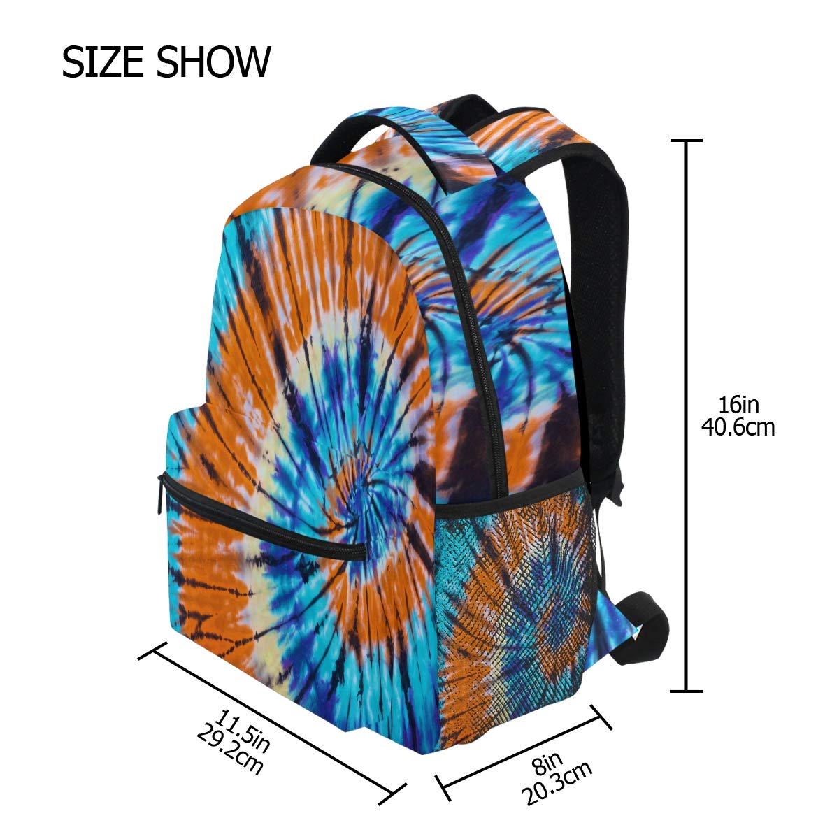 ALAZA Swirl Tie Dye Backpack for School, Travel & Daily Use - Lightweight Water-Resistant Daypack for Students, Boys & Girls - Perfect for College, Hiking & Commuting