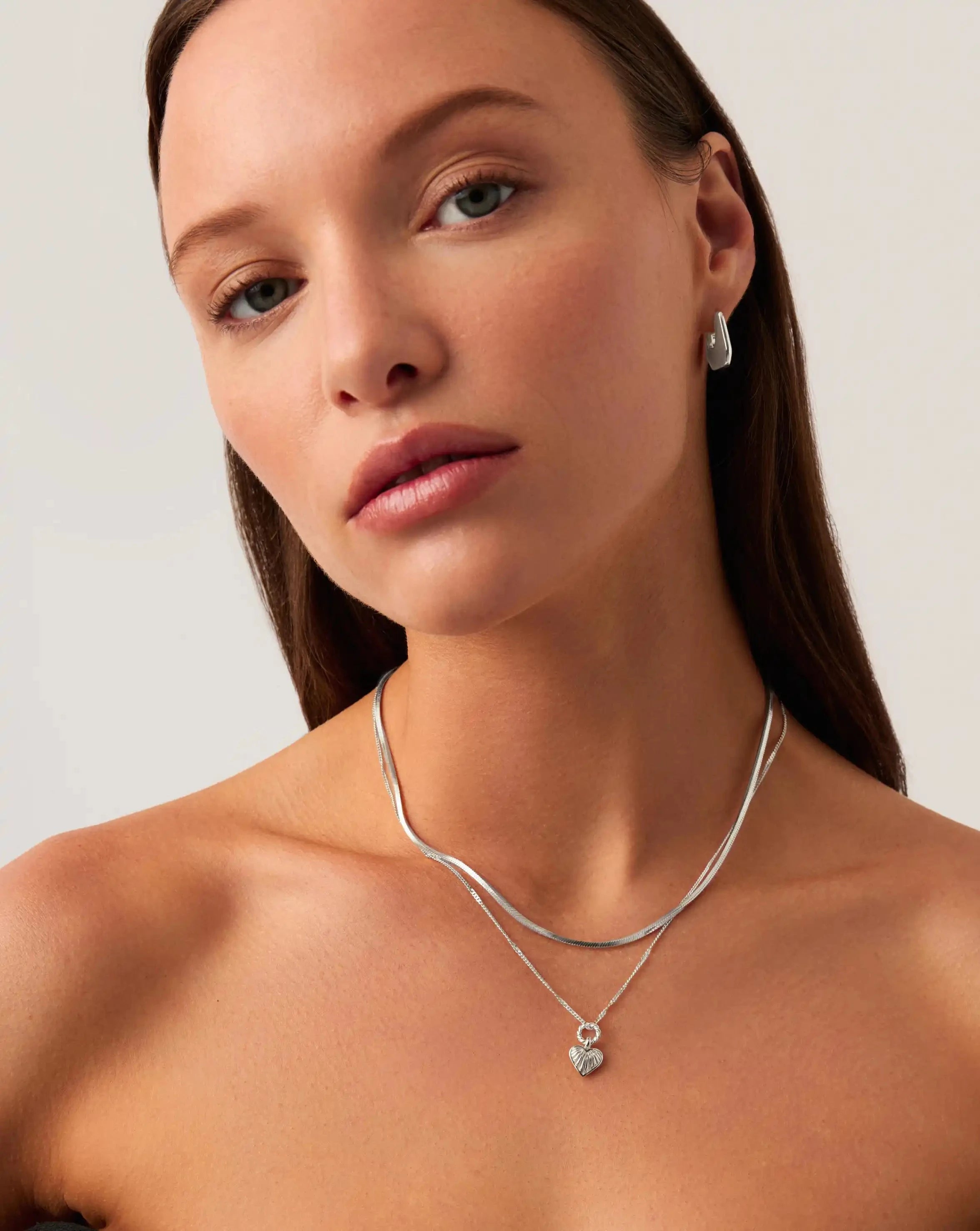 Mini Ridge Heart Charm Pendant Necklace - Sterling Silver 925 Dainty Jewelry for Women | Perfect Gift for Valentine's Day, Anniversary & Everyday Wear