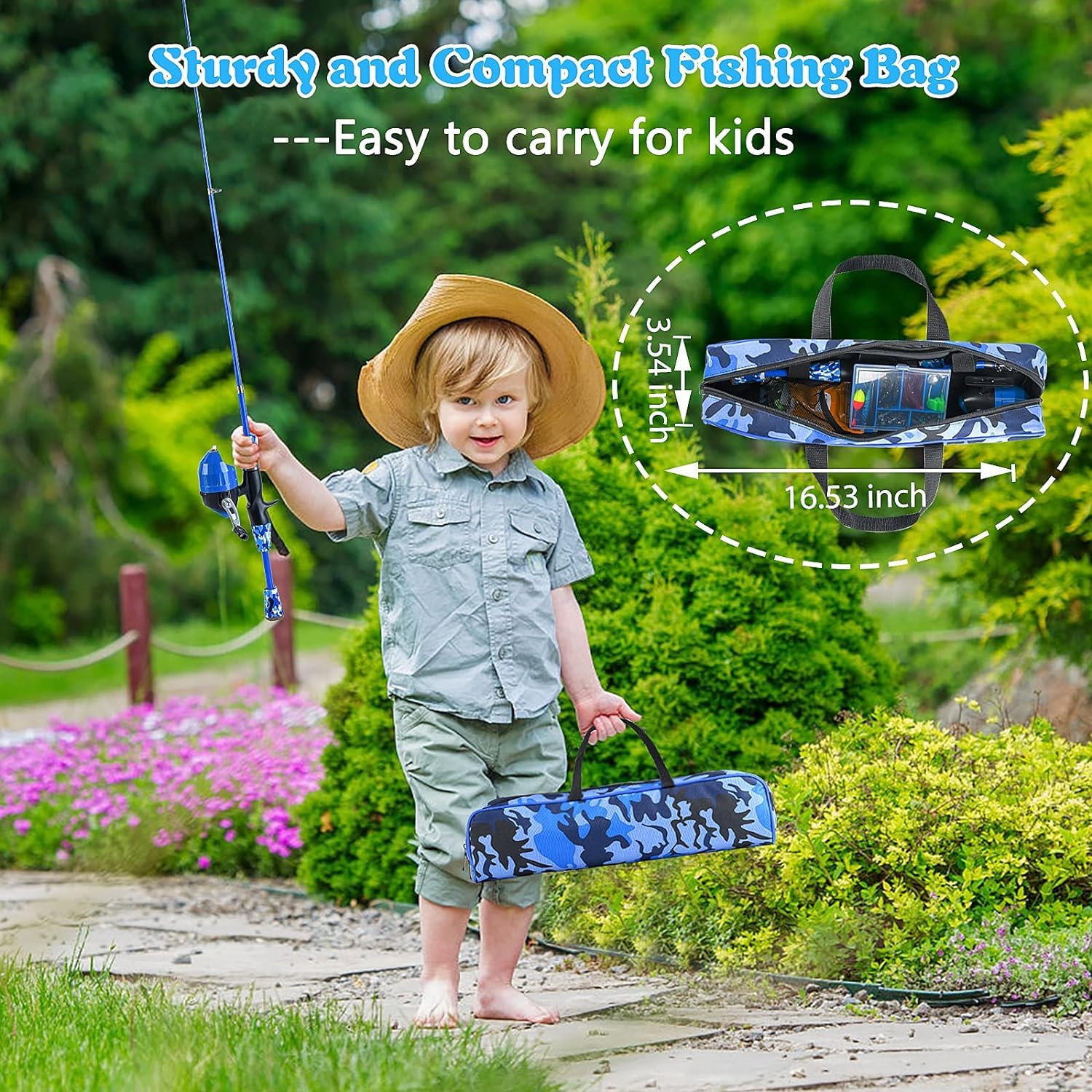 **Milerong Kids Fishing Rod and Reel Combo Kit - Telescopic Portable Fishing Pole for Boys, Girls & Youth with Spincast Reel, Tackles, Lures & Lines - Perfect for Outdoor, Camping & Family Fishing Trips**