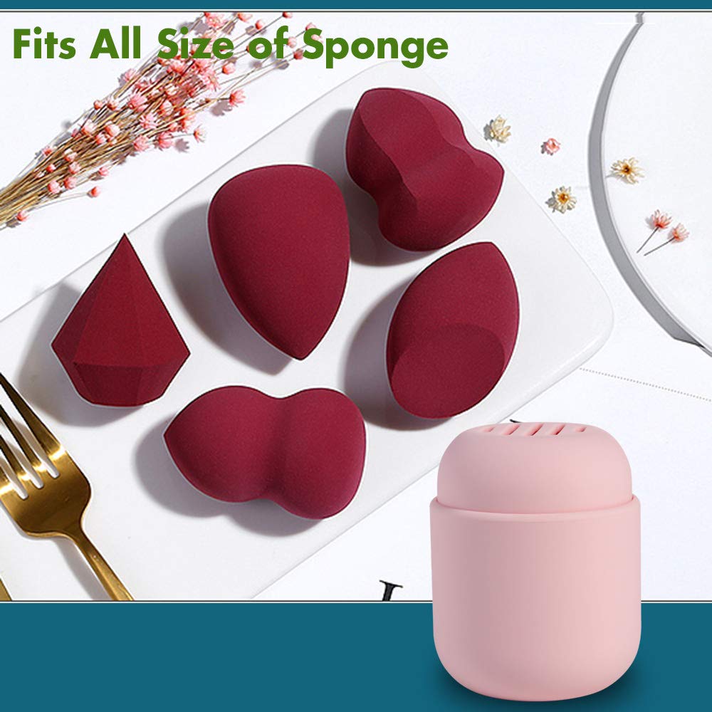 BEZOX Silicone Makeup Sponge Holder - Travel-Friendly Beauty Blender Case & Drying Container for Cosmetic Tools (Blender Not Included) - Pink | Perfect for Travel, Gym & Daily Makeup Organization