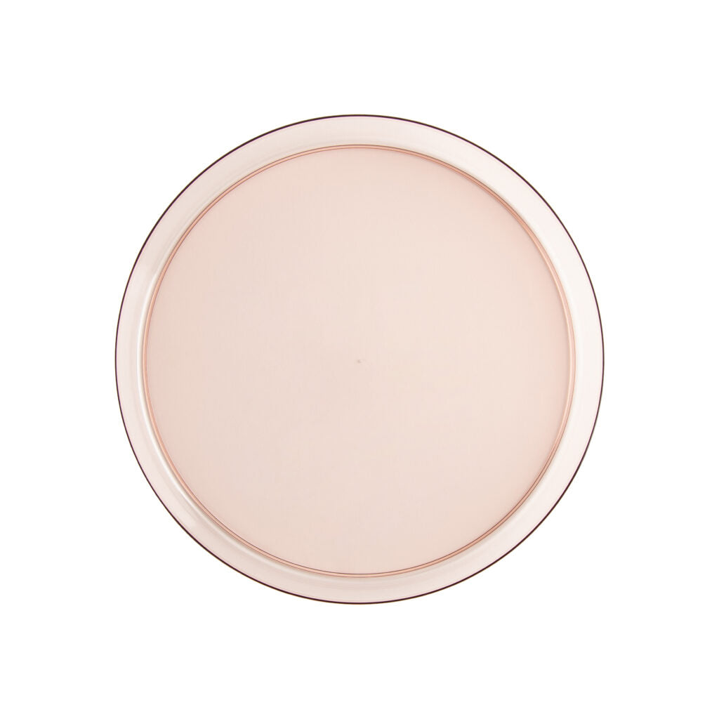 10 Pack Clear Rose Round Plastic Plates - Shatterproof Disposable Dinner Plates for Parties, Weddings, Picnics & Outdoor Events