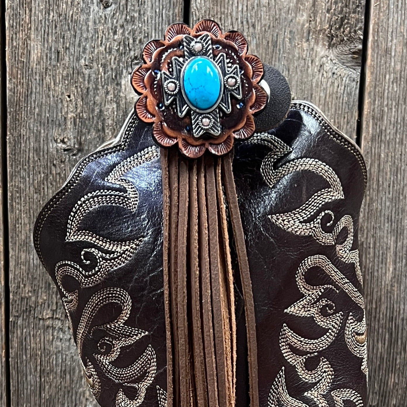 Southwest Turquoise Concho Fringe Boot Cuff Jewelry - Western Cowgirl Boot Accessories for Country Music Festivals & Rodeo Events