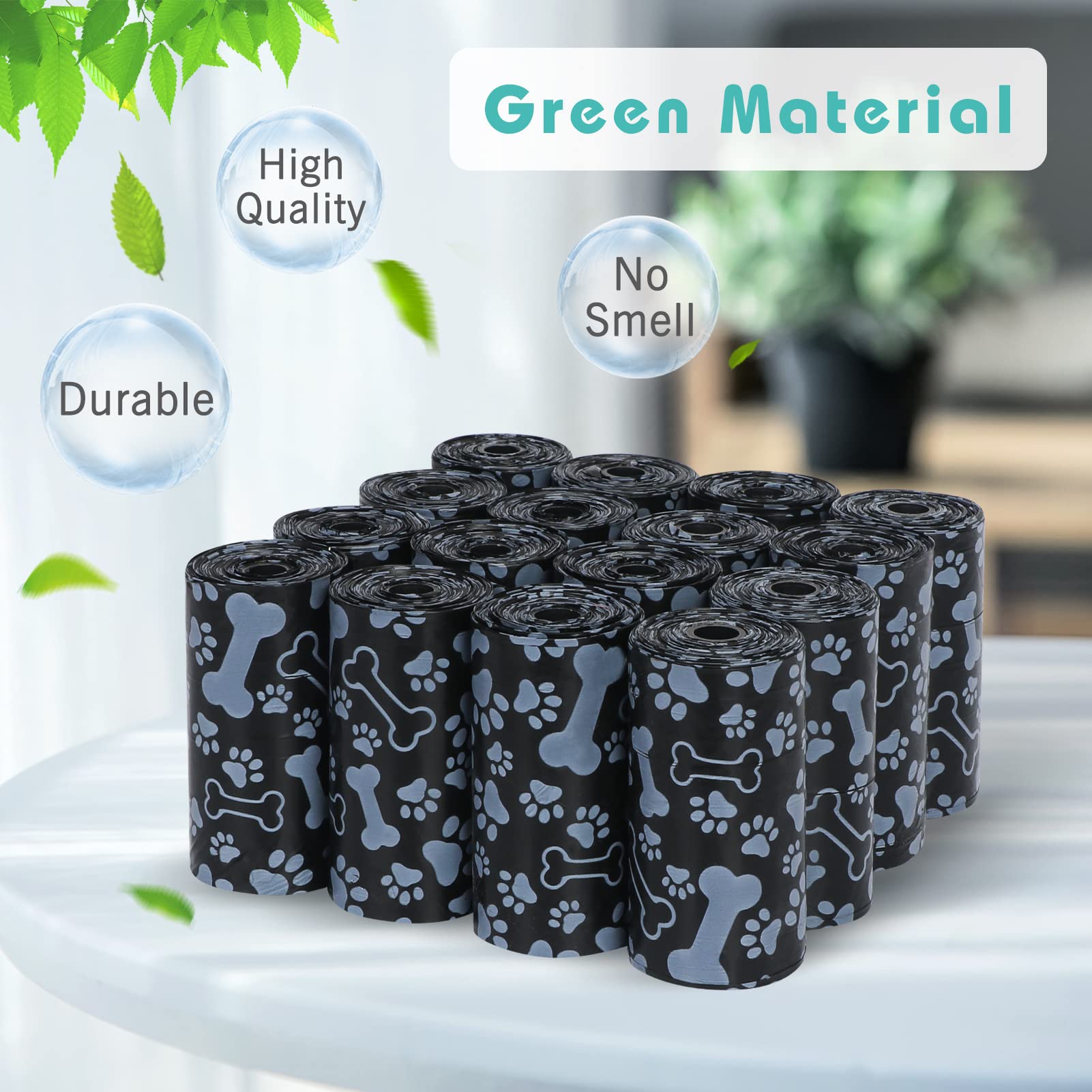 Eco-Friendly Extra Thick Leak-Proof Dog Waste Bags - 16 Rolls (240 Bags) with Cute Patterns | Biodegradable Poop Bags for Dogs | Perfect for Park Walks, Hiking & Daily Cleanup
