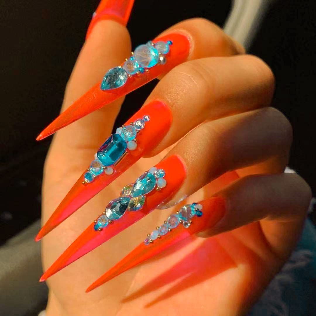 WOKOTO 2 Box Flat Back Indicolite and Red Nail Rhinestones - 1200pcs Crystal Gems for Nail Art, DIY Crafts, Makeup Face Decor - Includes Rhinestone Picker Pencil for Easy Application - Perfect for Nail Salon, Home Manicure, and Beauty Enhancement