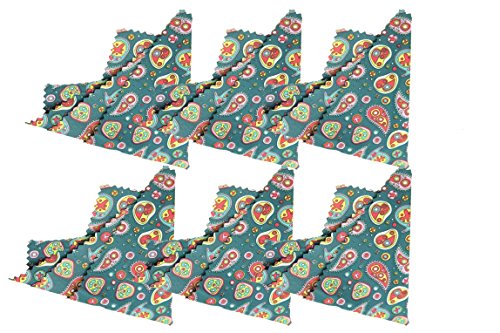 Green Paisley 6 Pack