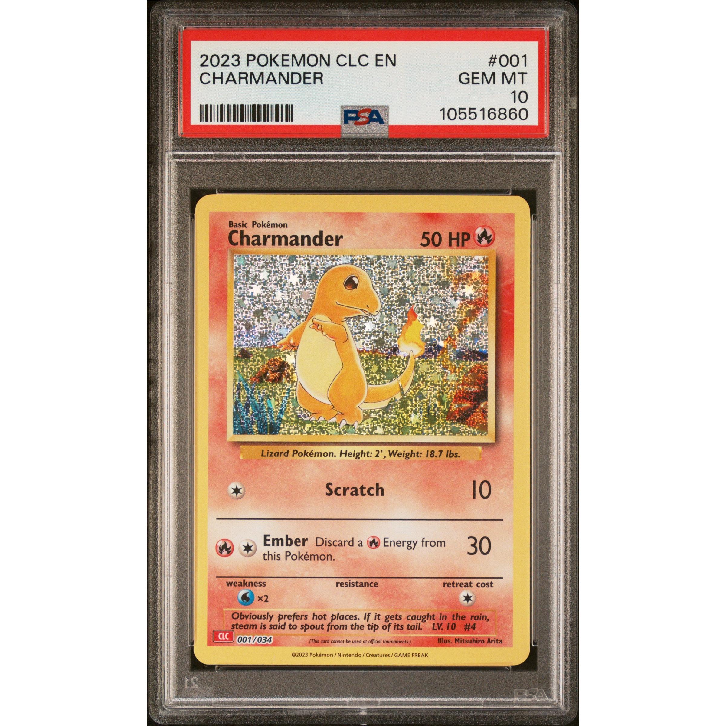 2023 Pokemon Classic Collection Charmander 001/034 PSA 10 Graded Card - Rare Collectible for Pokemon TCG Fans & Investment, Perfect for Display, Gaming Tournaments and Gift Giving