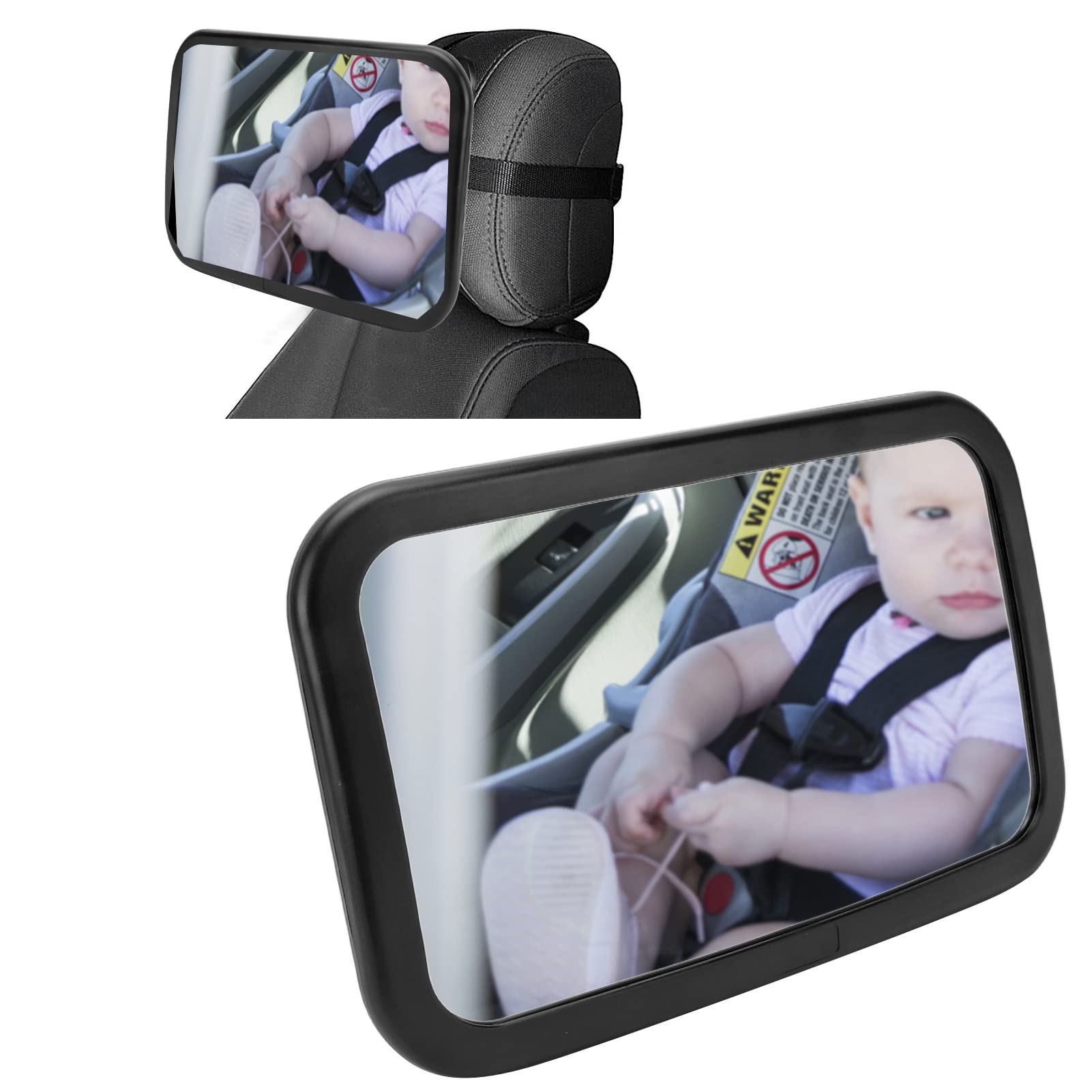 Baby Car Mirror - Shatterproof 360° Rotating Convex Mirror for Rear Facing Car Seats | Safe Back Seat Infant Mirror for Parents | Perfect for Road Trips & Daily Commutes