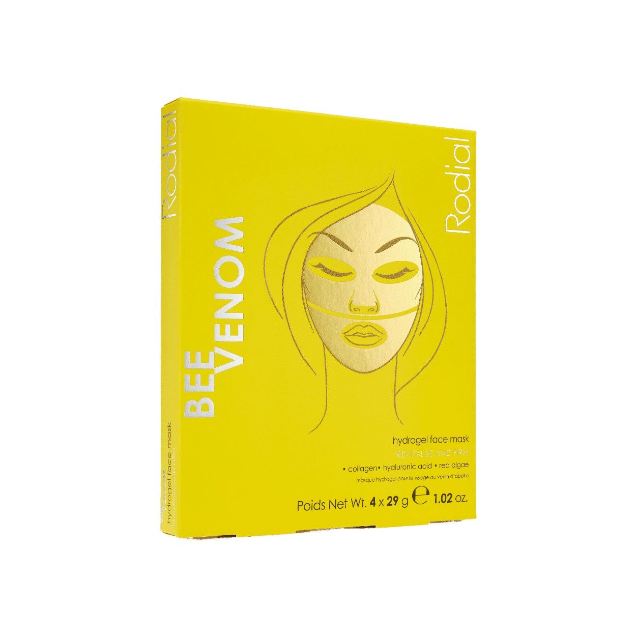 Bee Venom Hydrogel Facial Mask - 4 Pack | Anti-Aging & Moisturizing Sheet Mask for Glowing Skin | Perfect for Spa Night & Self-Care Routine