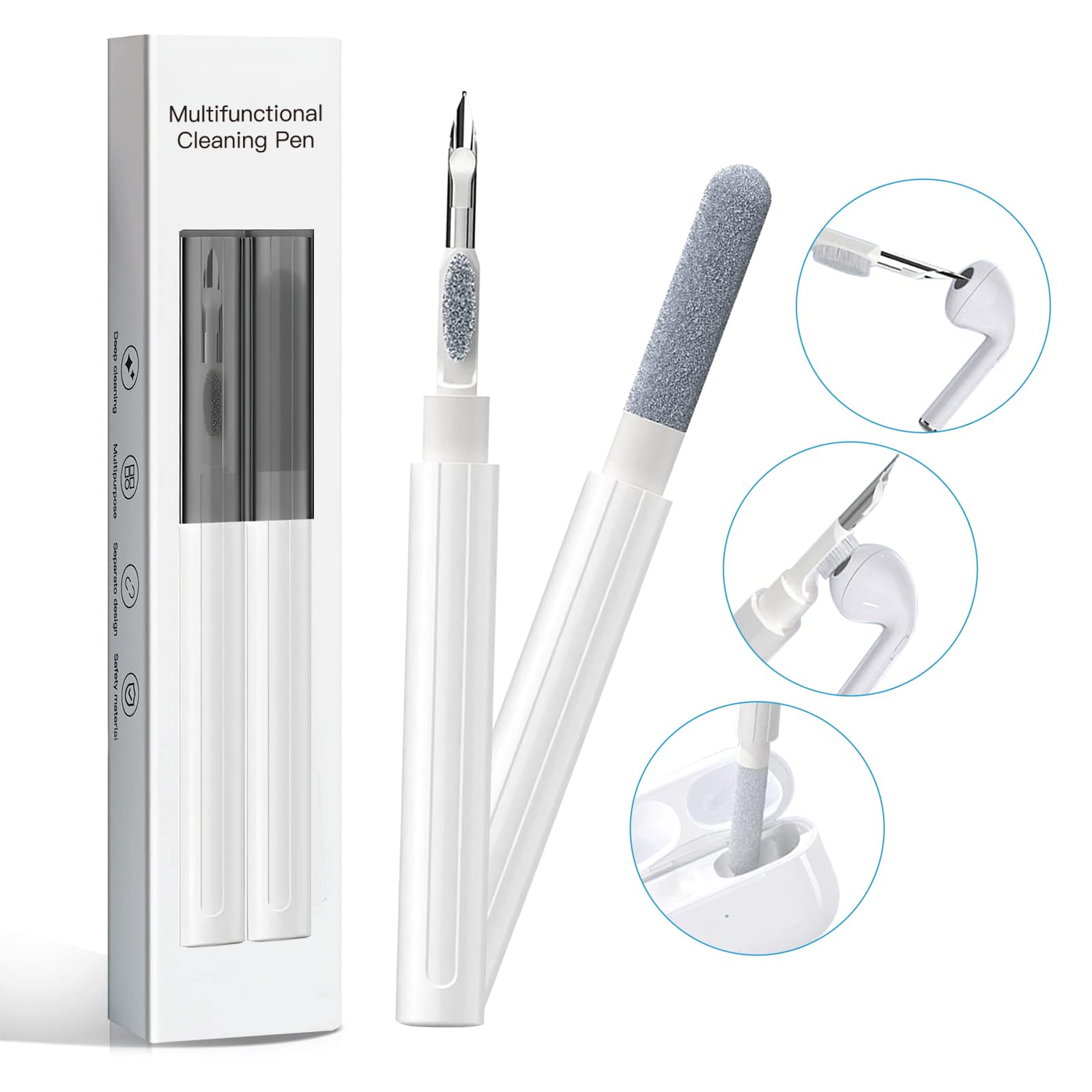 AirPods Cleaning Kit - Multifunctional Earbud Cleaner for Bluetooth Earphones & Phone Cases - Perfect for Travel & Office Use