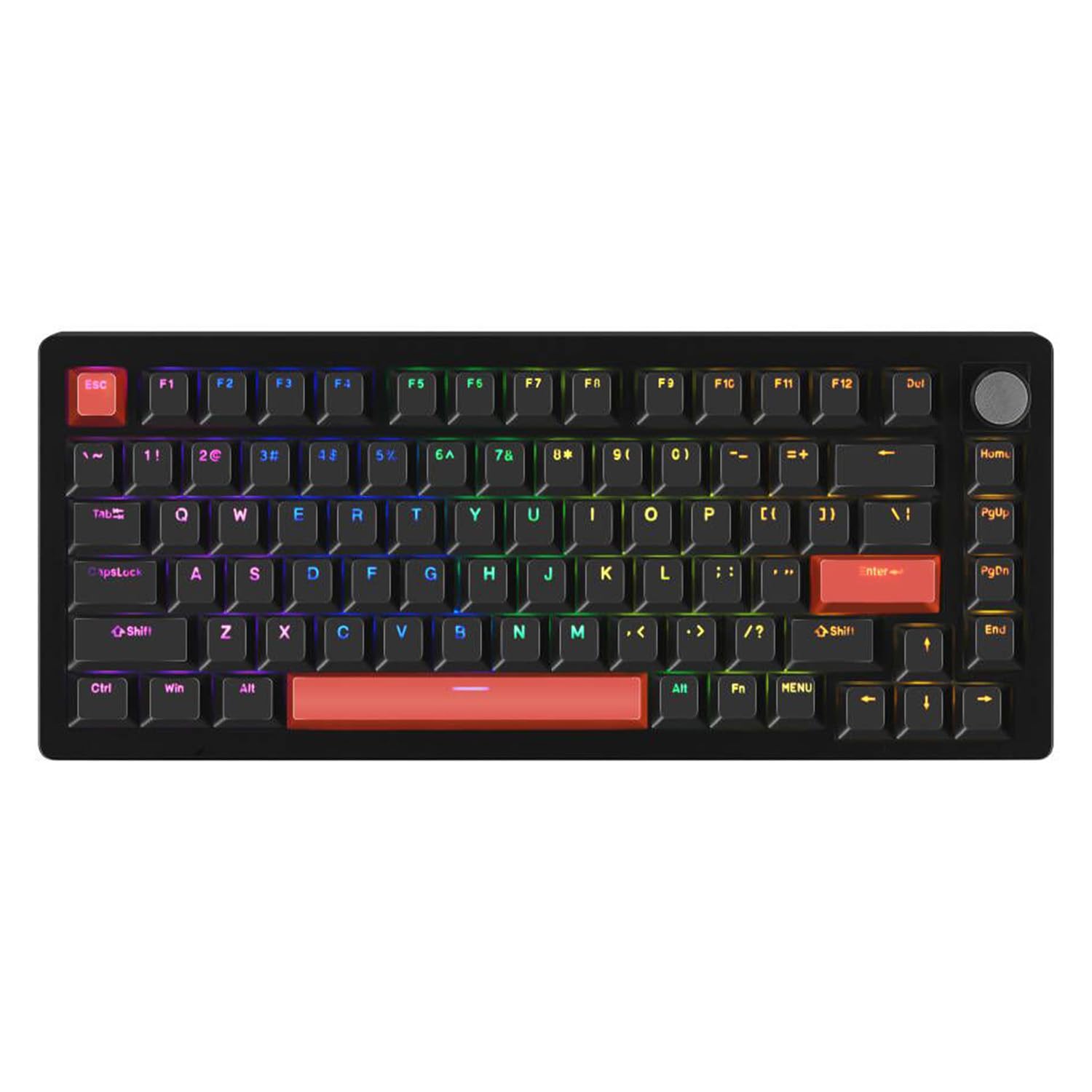 DrunkDeer A75 82-Key Magnetic Switch Gaming Keyboard with Rapid Trigger & Knob - Fastest Mechanical Keyboard for PC, Mac - OEM PBT Shine-Through Keycaps (Orange) - Perfect for Competitive Gaming & Typing