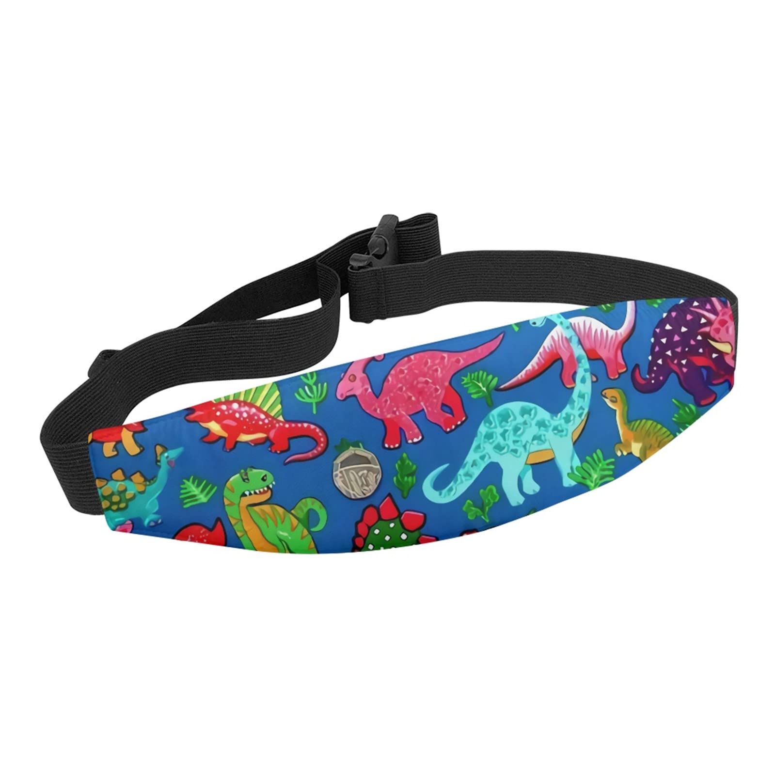 AFPANQZ Adjustable Dinosaur Baby Car Seat Head Support - Soft Headband Strap Holder for Stroller & Carseat - Neck Relief Headrest for Safe Sleep Positioner - Washable Blue Infant Support (Perfect for Travel, Daily Walks & Nap Time)