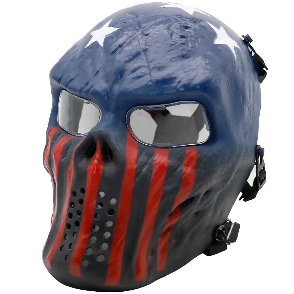 PuddingStation Full Face Airsoft Mask - Tactical Protective Gear for Halloween Cosplay, Masquerade Parties, Airsoft Games & Outdoor Activities | Perfect for Costume Events, Movie Props & Safety Protection