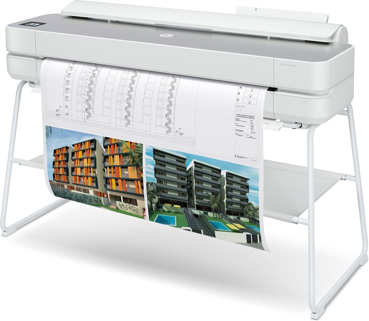 HP DesignJet Studio Steel 36p Large-Format Printer for Architects & Engineers - High-Quality CAD, GIS & Technical Printing for Blueprints, Construction Plans & Engineering Drawings