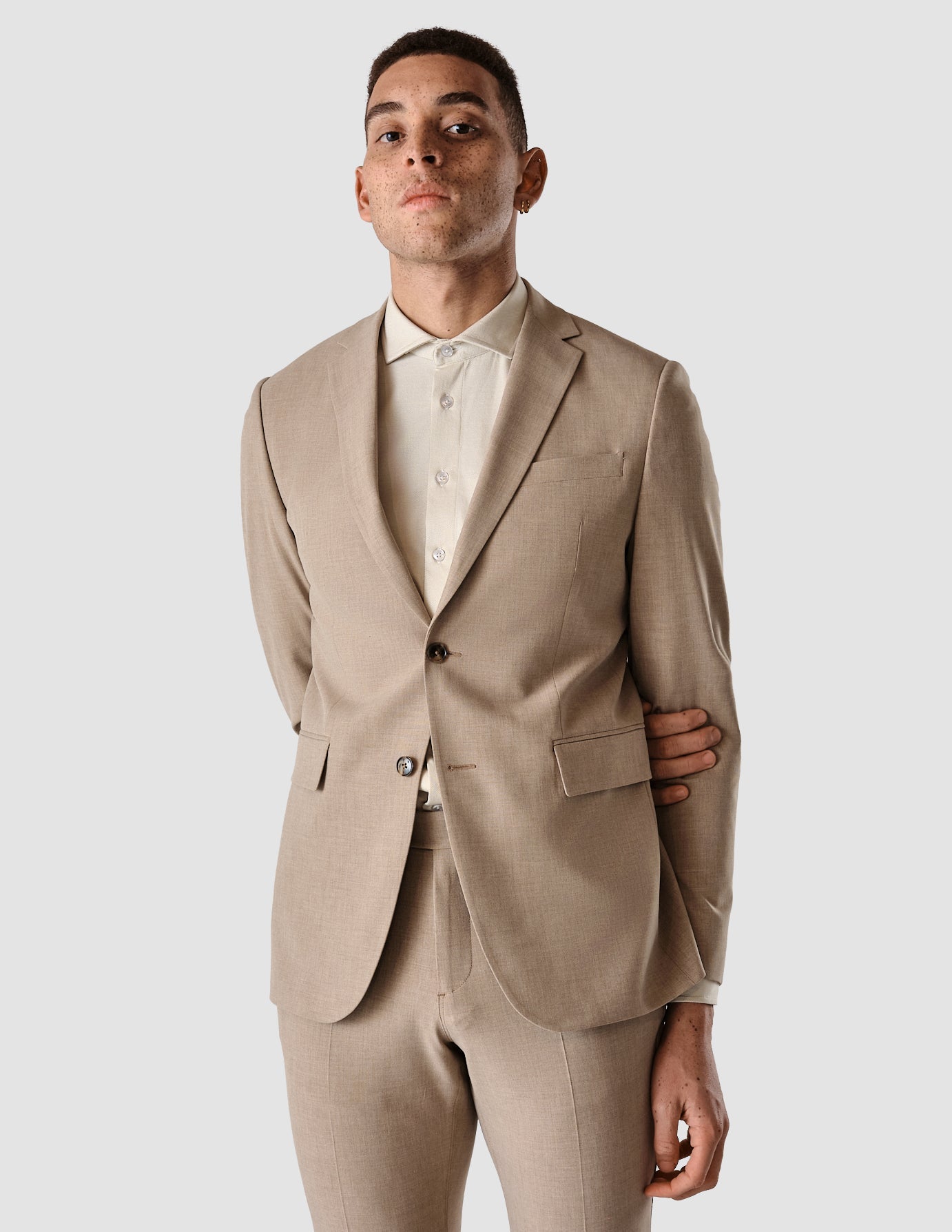 Slim Fit Essential Blazer for Men - Sand Grain Texture - Perfect for Business Casual, Office Wear & Formal Events