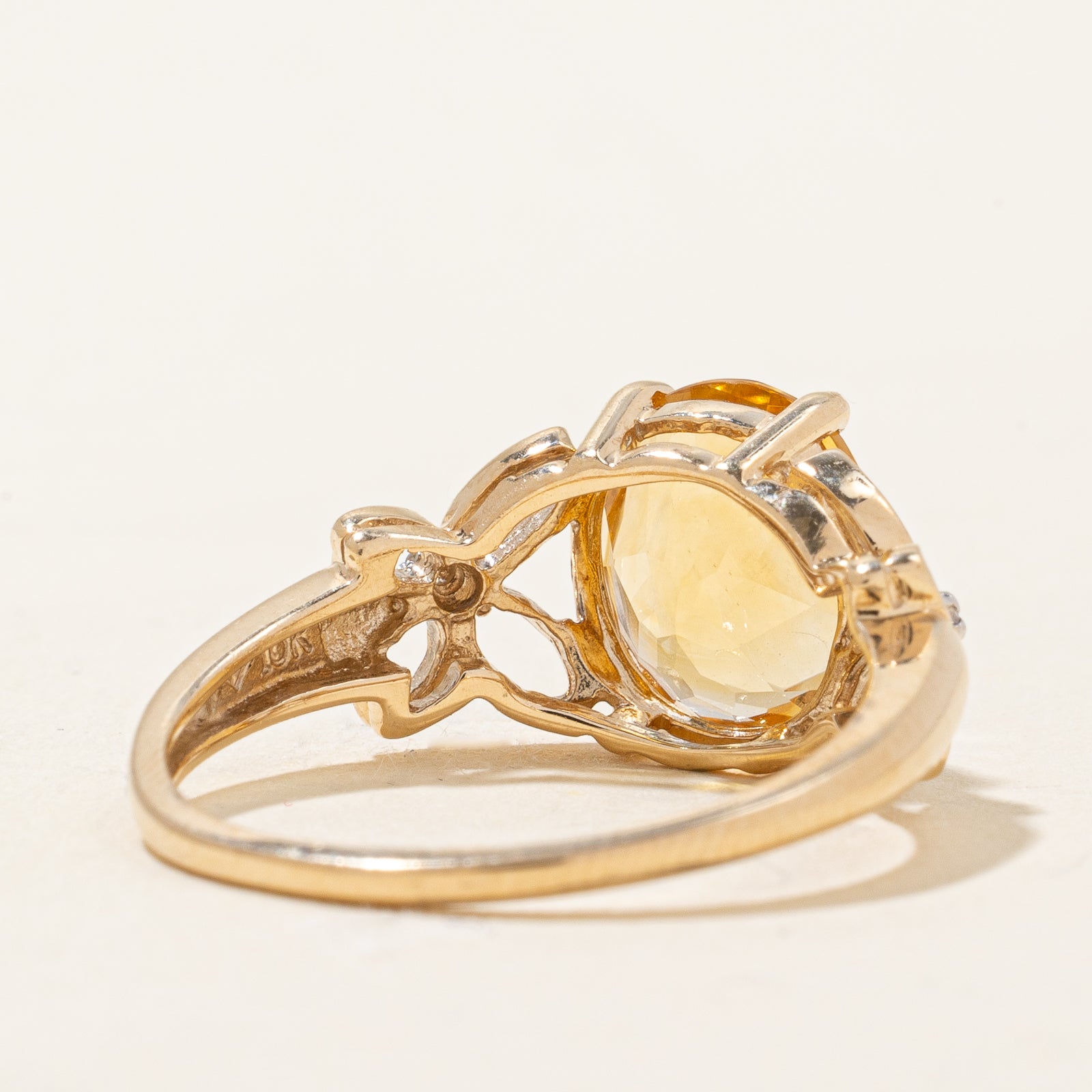 2.50ct Citrine & 0.01ct Diamond Butterfly Ring - Size 7.75 | Elegant Jewelry for Women, Perfect for Weddings, Anniversaries & Special Occasions