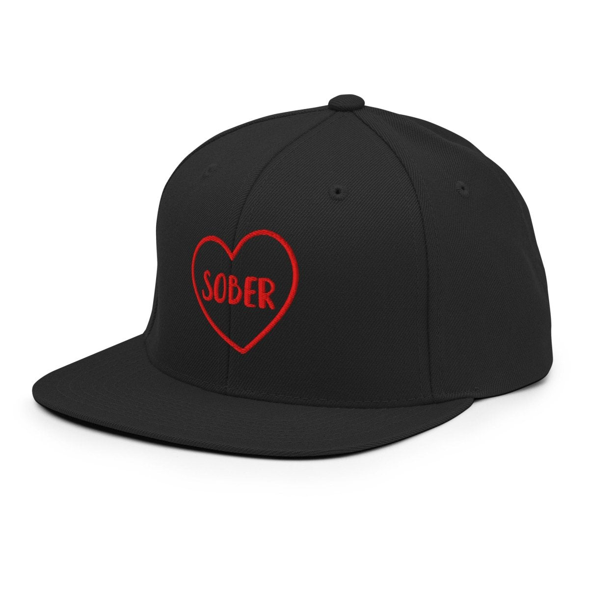 SOBER in a Heart Embroidered Snapback Hat - Stylish Unisex Baseball Cap for Men & Women - Perfect for Casual Wear, Sports, and Outdoor Activities