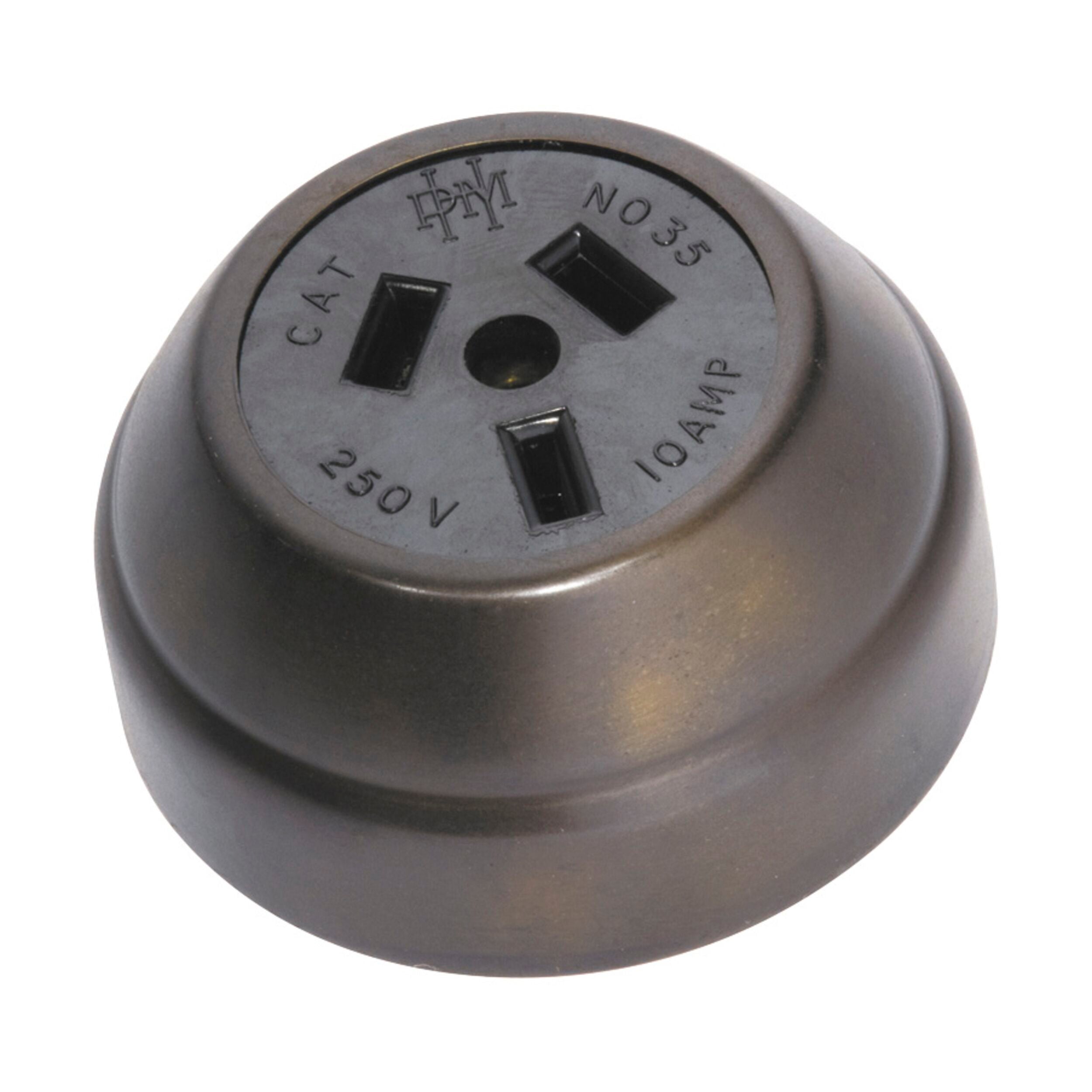 Antique Brass 5564 Socket Federation Black Mechanism - D60xP29mm for Vintage Furniture Restoration & DIY Home Decor Projects