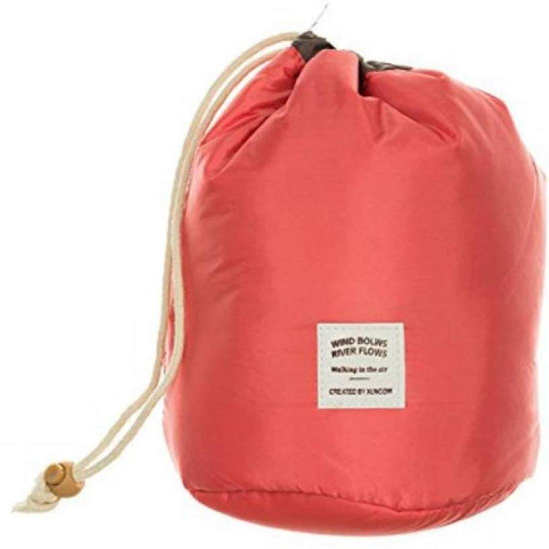 Seaspirit Barrel Shaped Waterproof Cosmetic Makeup Bag - Travel Toiletry Organizer Pouch for Women (Multicolor) - Perfect for Travel, Gym, Beach & Daily Essentials Storage